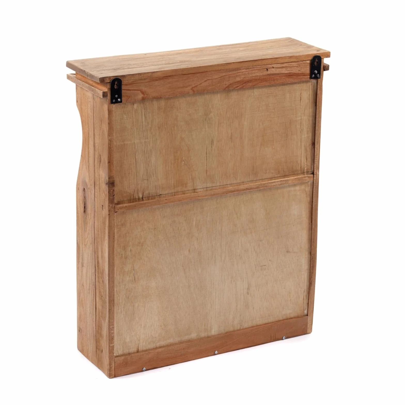 DESIGN DELIGHTS Szafka ścienna Ribera drewno mahoniowe szklane drzwi 73 cm z rzeźbami
