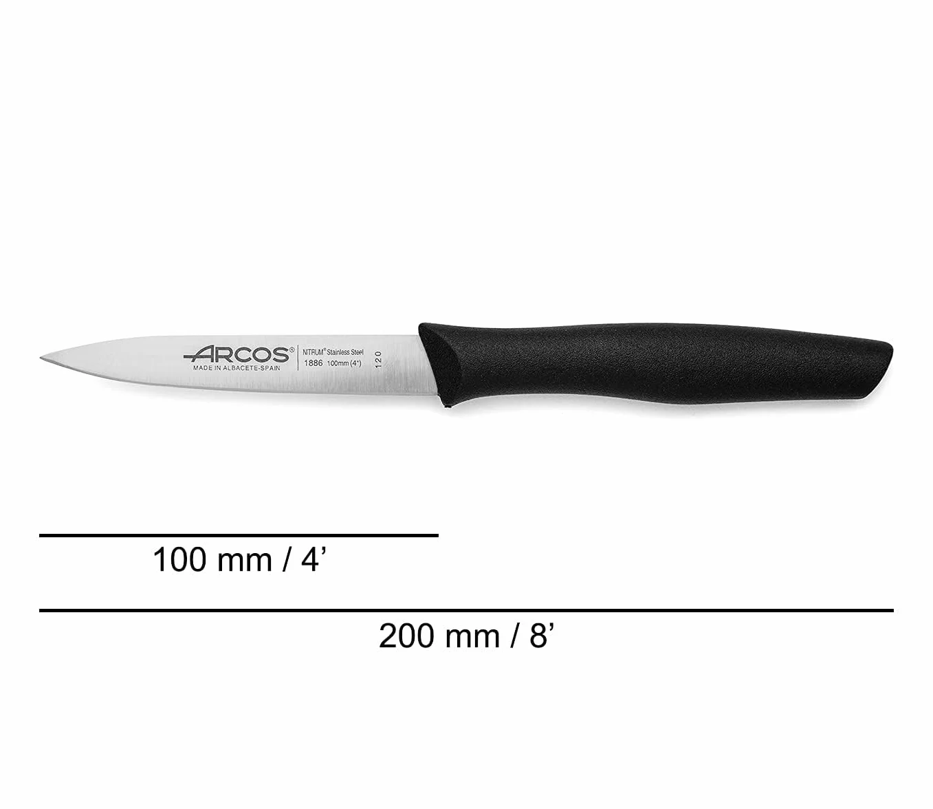 Arcos Nova Series Nitrum Nóż ze stali nierdzewnej, 3-częściowy zestaw, długość ostrza 100 mm, czarny