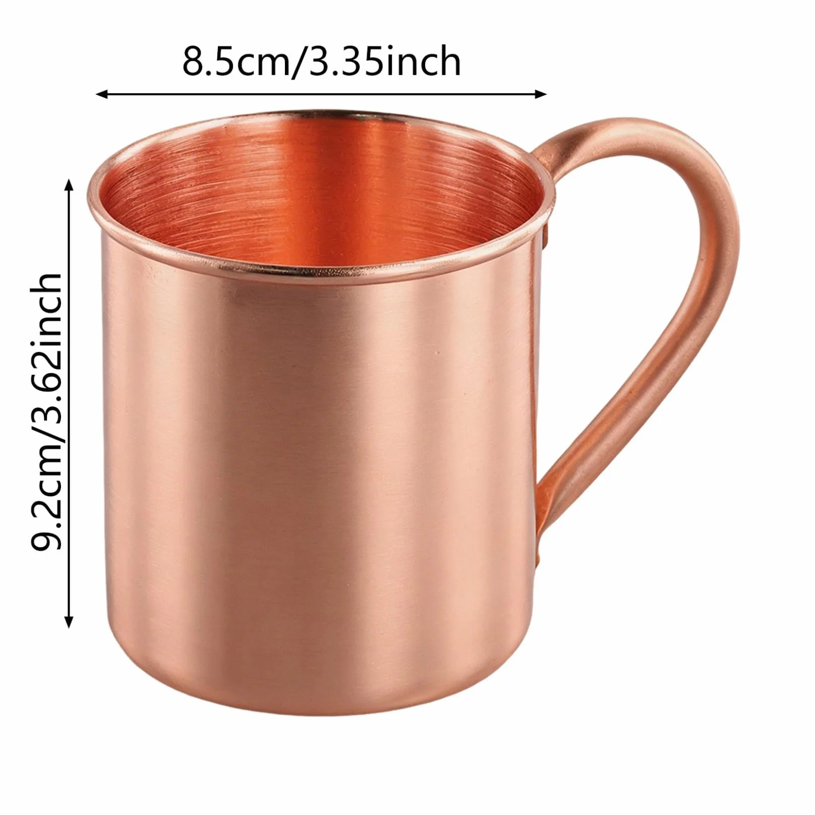 Kubek z czystej miedzi 450 ml, elegancki złoty miedziany kubek z wygodnym uchwytem do kawy, piwa, herbaty, koktajli i kempingu na świeżym powietrzu, łatwe czyszczenie i nalewanie, utrzymuje