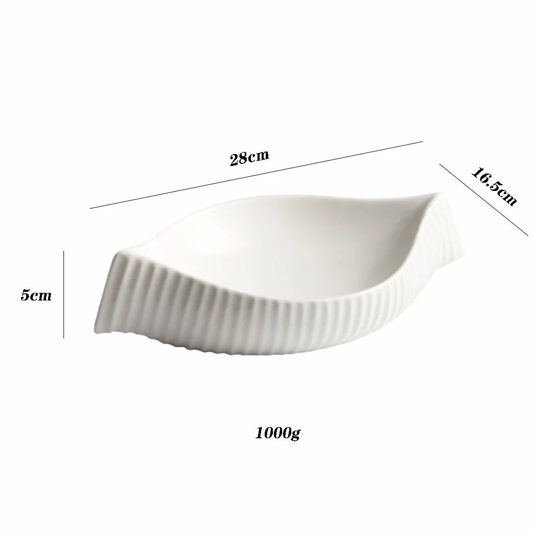 Talerze obiadowe Chiński kreatywny ceramiczny talerz obiadowy w kształcie muszli Płytki talerz do użytku domowego Hotelowa restauracja Talerz przystawek Talerze obiadowe w restauracji rodzinnej(Średni