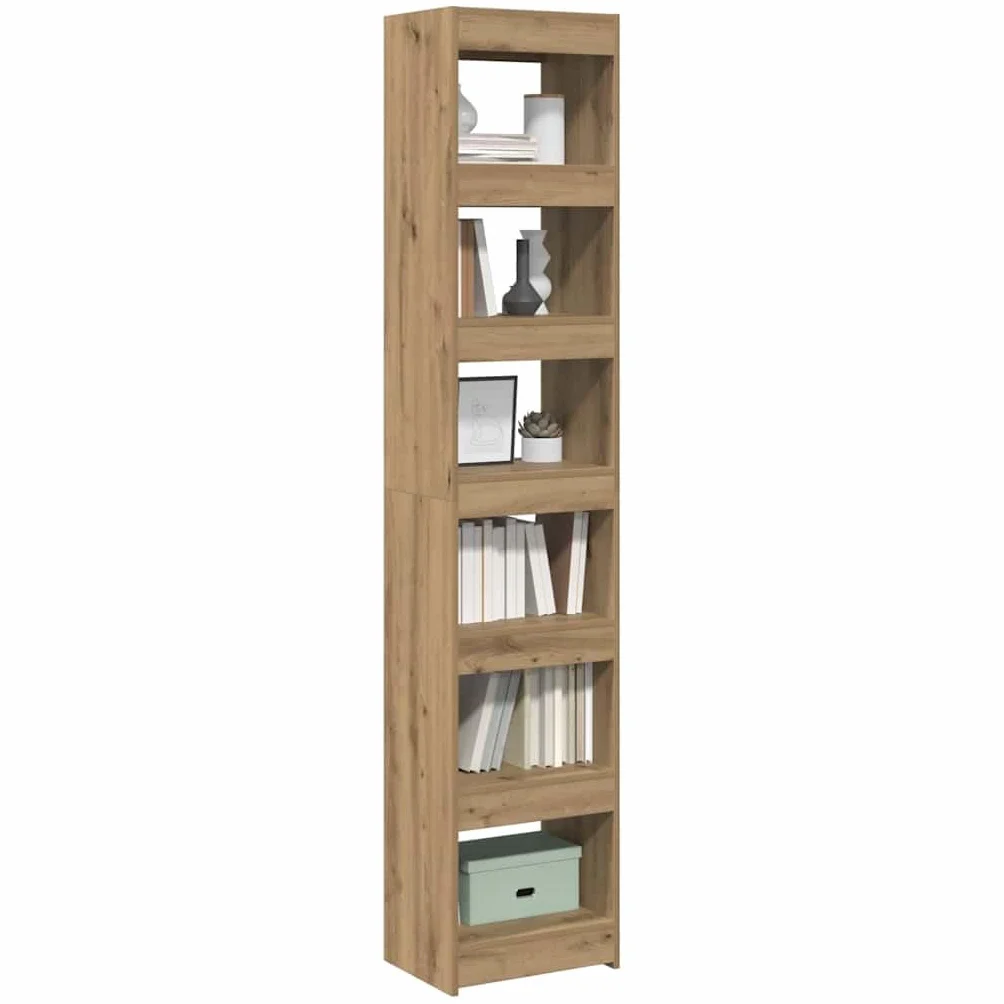 Générique Bibliotheque Bois Ingenierie 40x30x198 cm Chene | Półka etroite 40 cm, Szafka do przechowywania książek, do użytku jako separator, uchwyt ścienny w zestawie