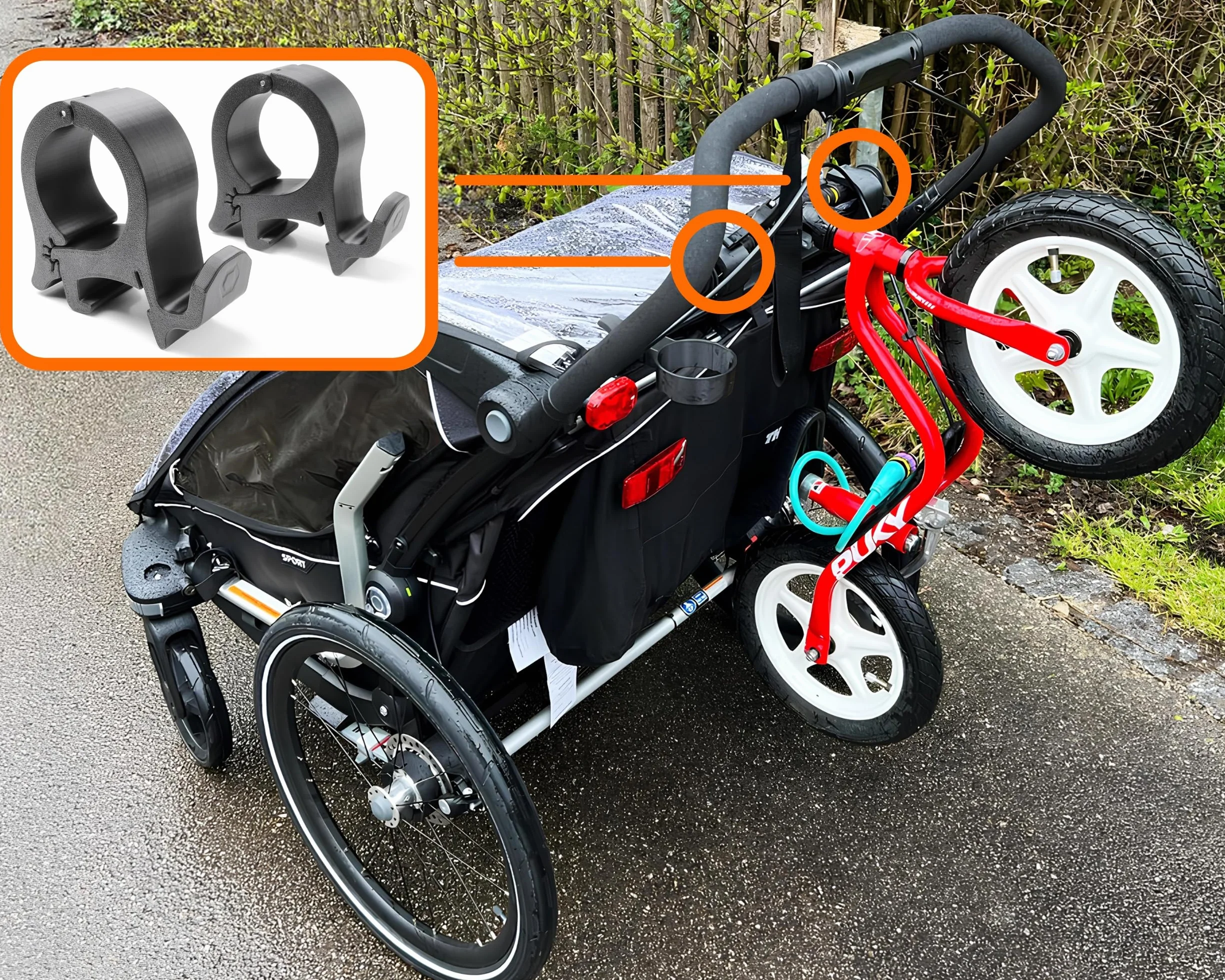 Uniwersalny uchwyt rowerowy do przyczepy Thule Chariot Sport, Cross, Cab, Lite, CX1, uchwyt na rower dziecięcy