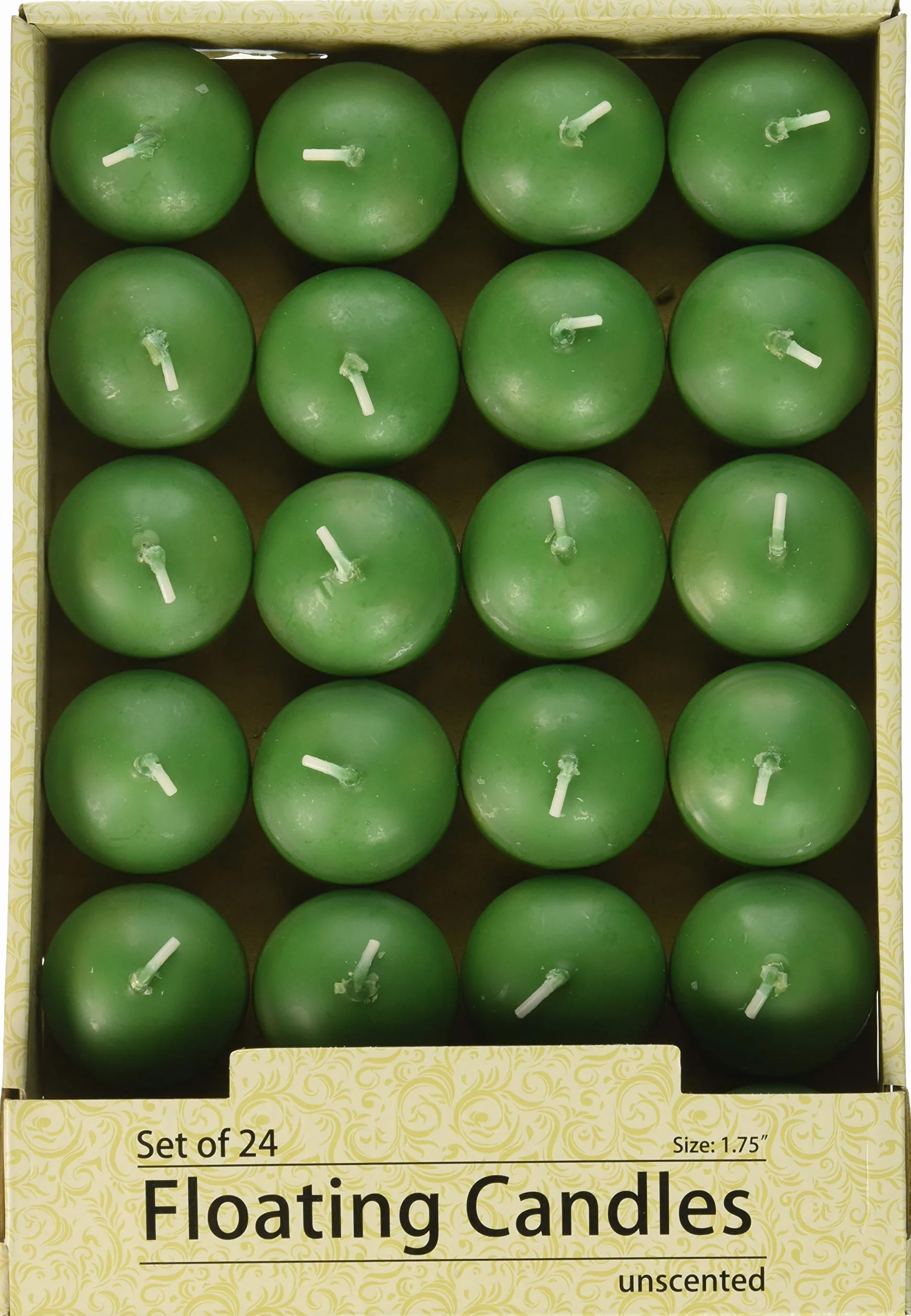 Zest Candle 24-częściowe pływające świece, 1,75 cala, zielony Hunter