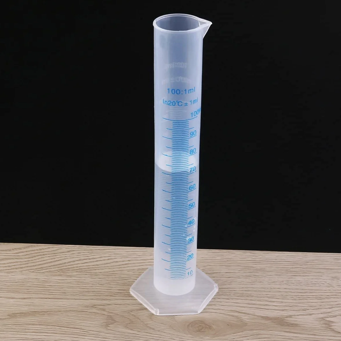 LATRAT Cylinder pomiarowy z tworzywa sztucznego, przezroczysty, 100 ml, tworzywo sztuczne (100 ml)
