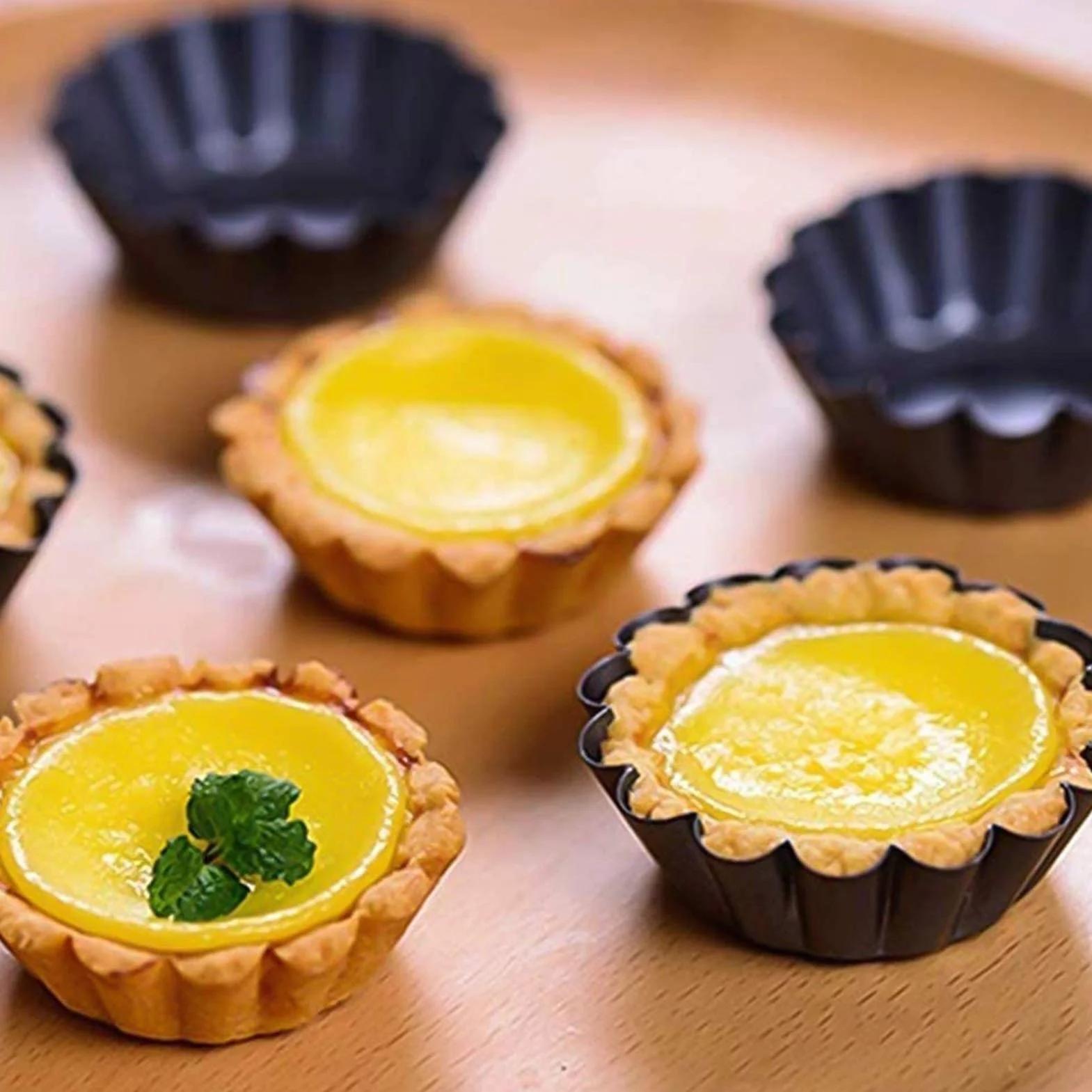 RJJ 12 sztuk Mini Cupcake Formy do pieczenia Ciasto Muffin Mold Tin PAN Peb Do Pieczenia, Formy Puddingu Non-Stick, Formy do pieczenia