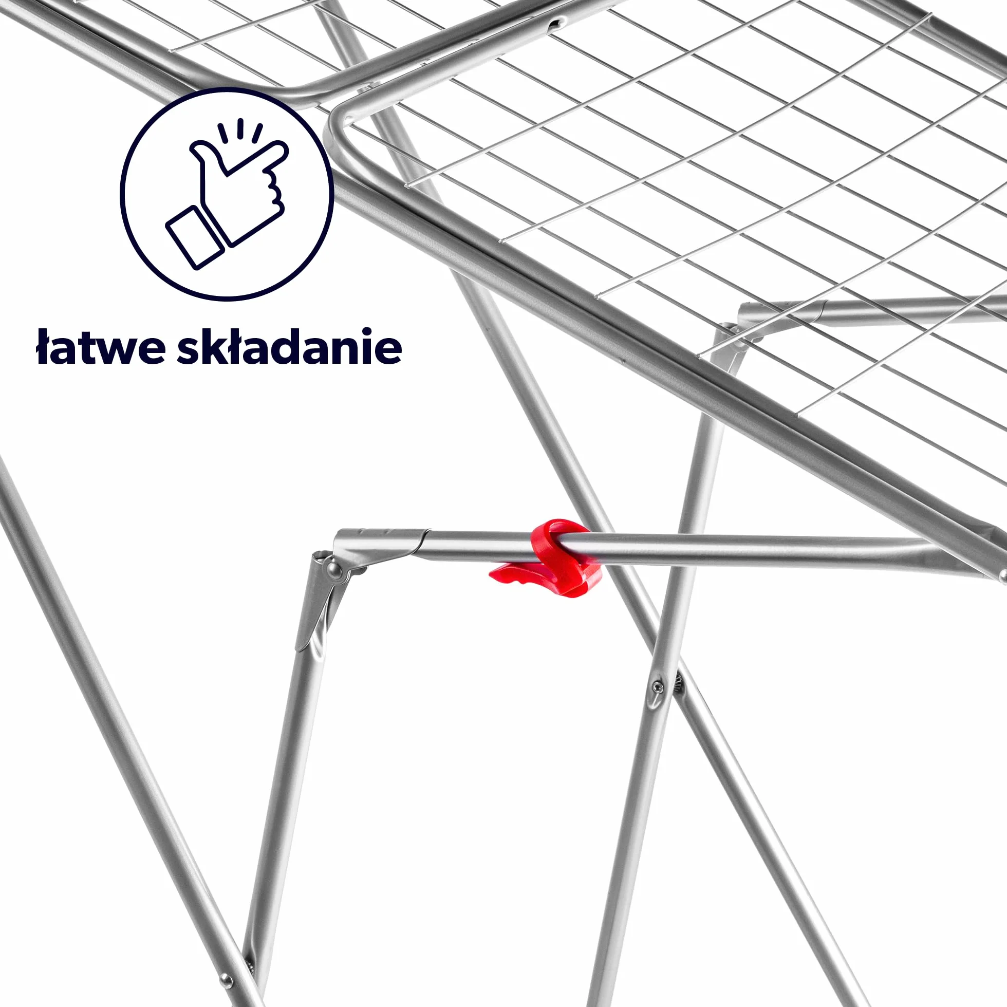 KADAX Suszarka na pranie skrzydłowa 18 m do mieszkania, balkonu i ogrodu, antypoślizgowe stopki zwiększają stabilność, składana konstrukcja oszczędza miejsce
