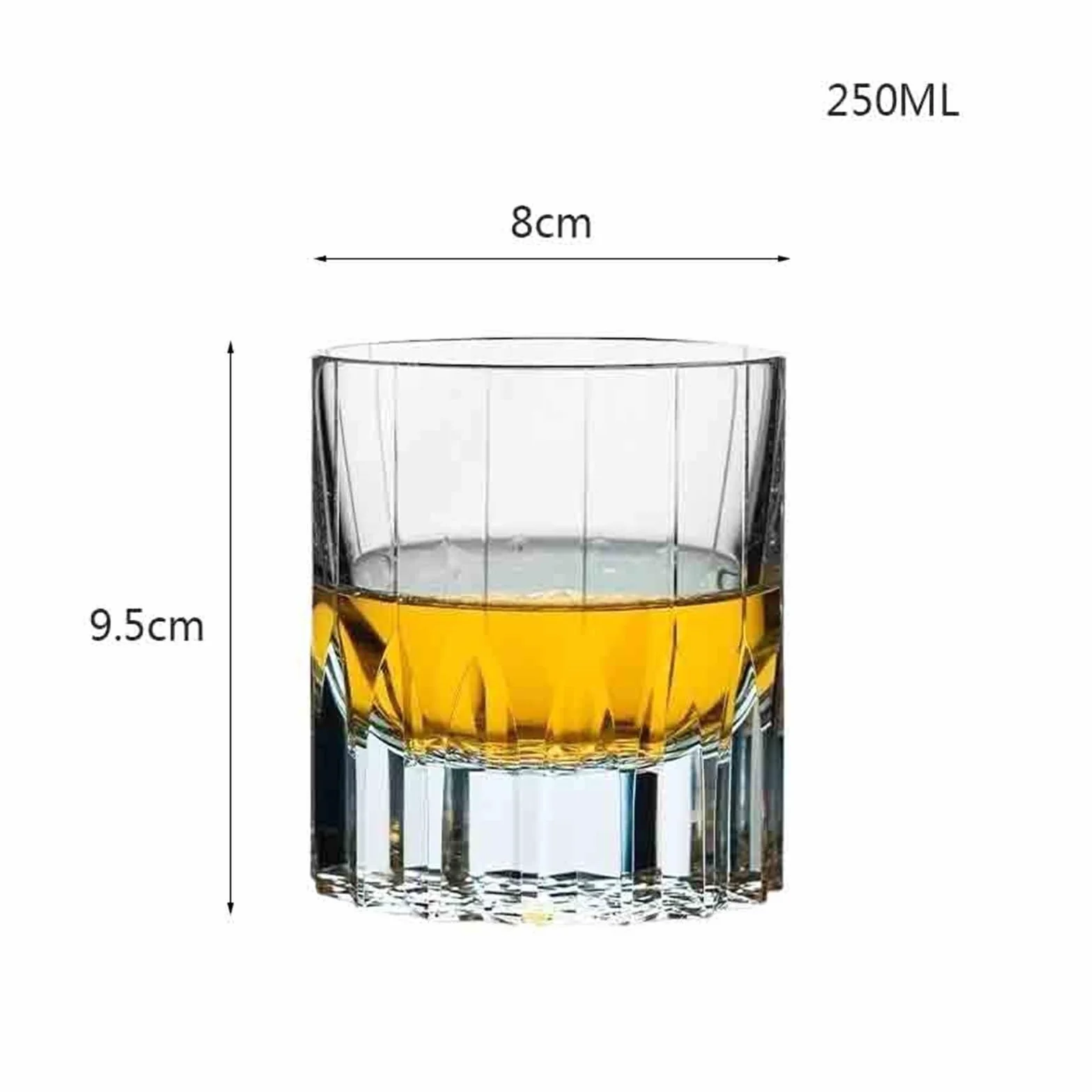 Codzienne napoje Kryształowe szklanki do whisky, 8, uncji, rzeźbione, ciężkie, staromodne bourbona Szklanki do wody