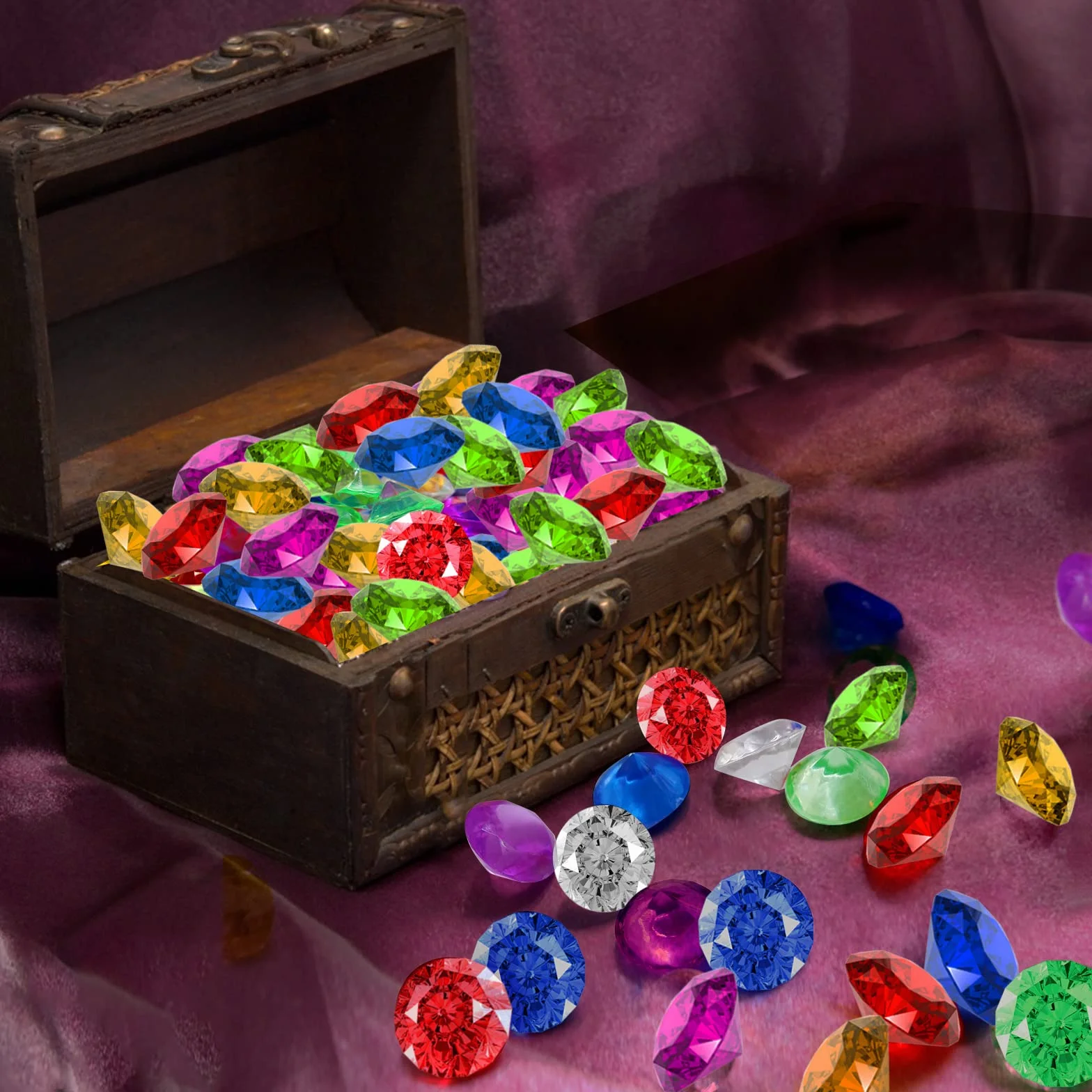 100 sztuk diamentów dla dzieci, 20 mm, kolor kamieni szlachetnych dla dzieci, duża zabawa, akrylowe diamenty, kamienie ozdobne do robótek, dekoracja do sypania na ślub, przyjęcie, wypełnienie wazonów