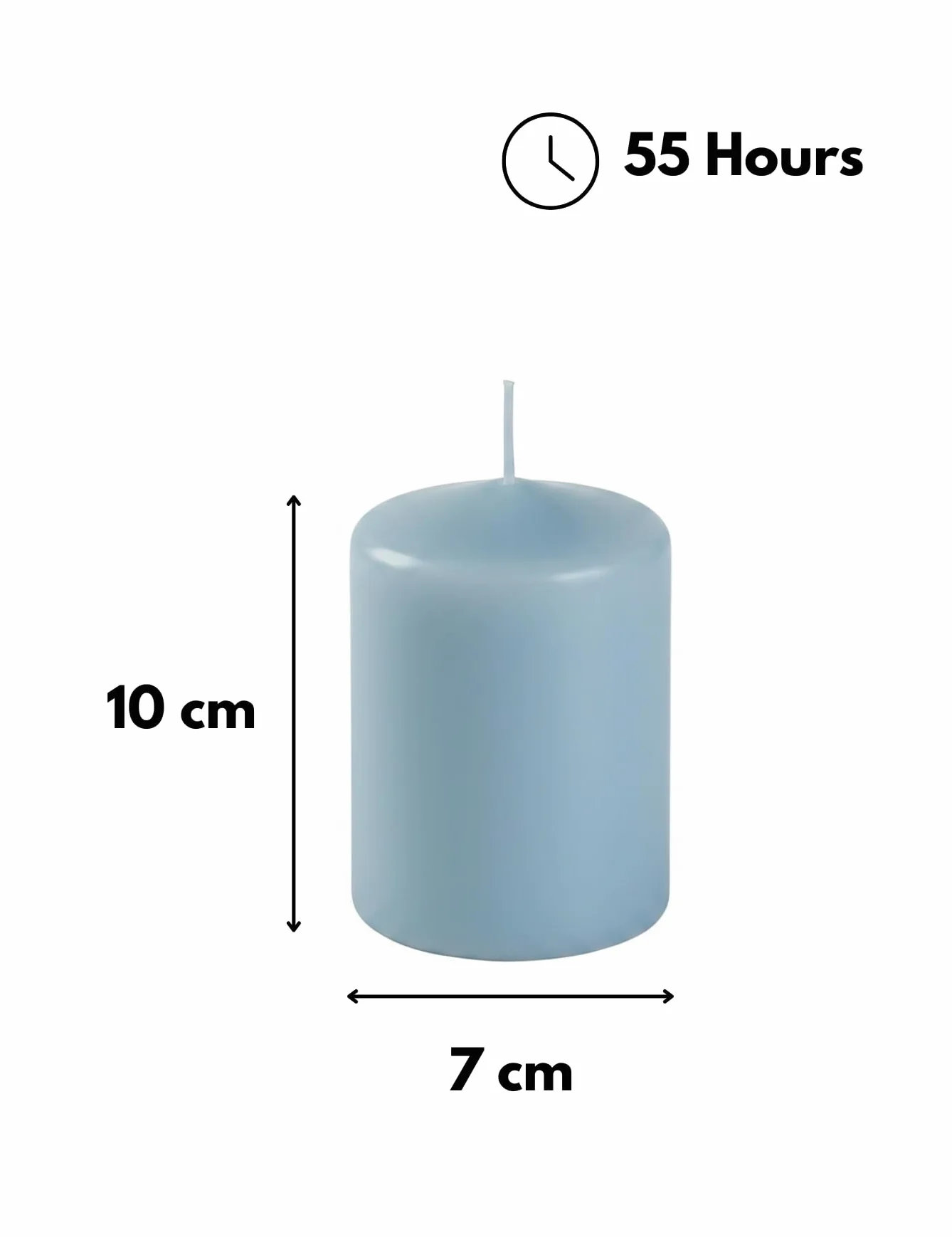 Risthò Świece woskowe Dusty Blue, średnica 7 cm, wysokość 10 cm, 4 sztuki
