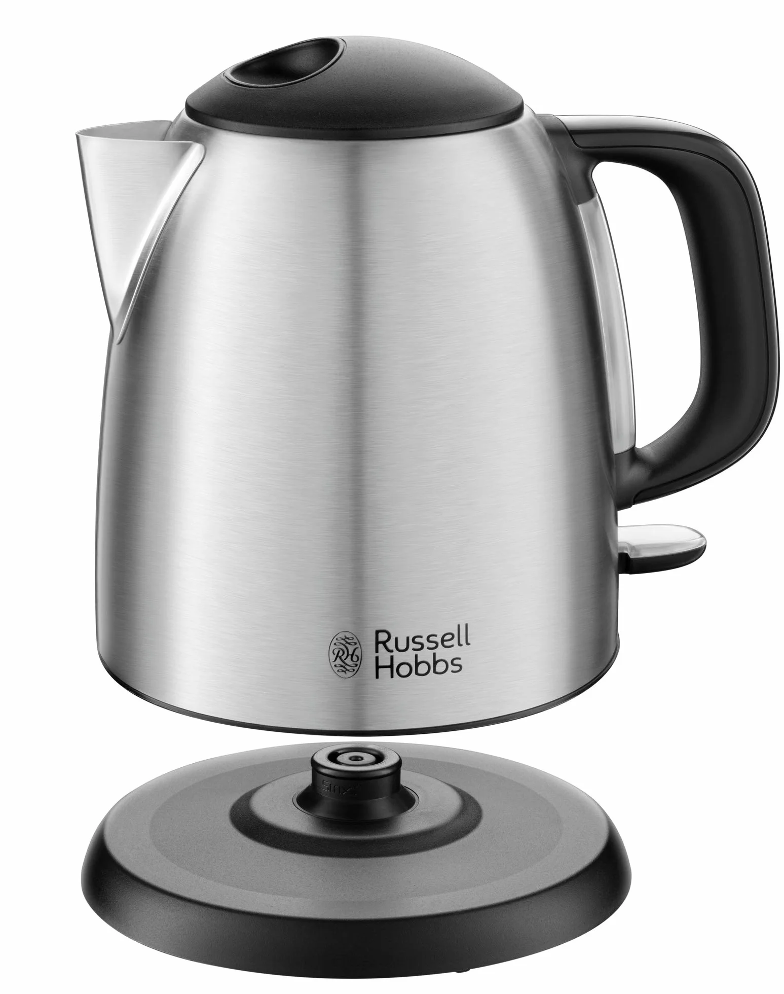 Russell Hobbs czajnik elektryczny, wymienny filtr antywapienny, kontroler strix, strefy szybkiego gotowania, mały czajnik podróżny, pojemność 1l, moc 2400W, czarny, Adventure 24991-70