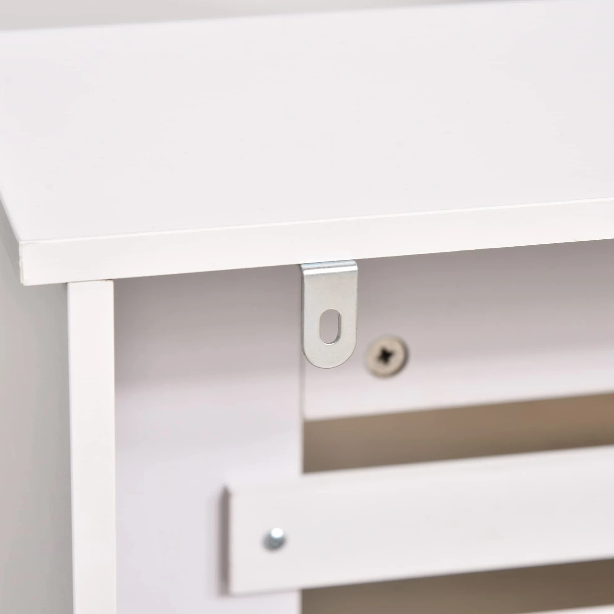 homcom MDF Pokrywa grzejnika drewniana szafka półka dom biuro pionowy stelaż wentylowany biały 112 L x 19 szer. x 81 H, drewno, cm
