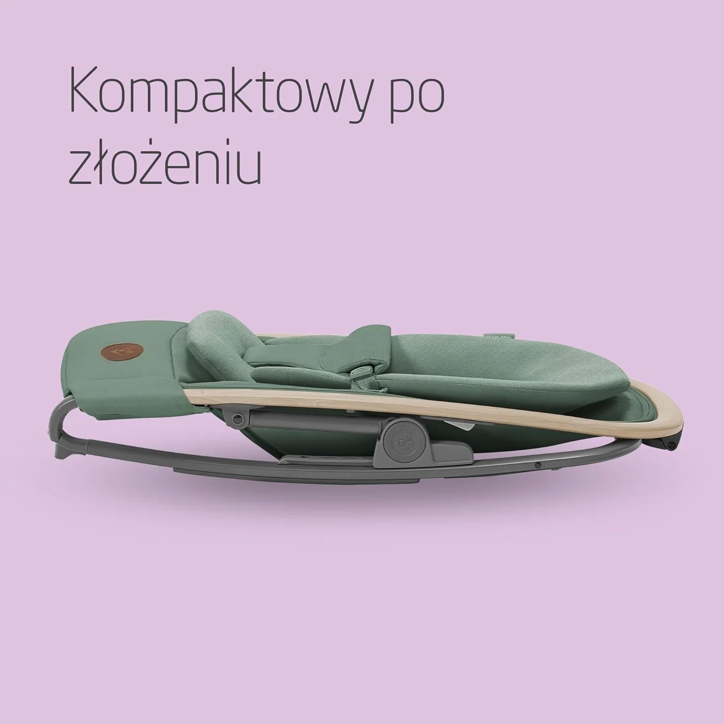 Maxi-Cosi Bujaczek leżaczek Kori 2 w 1 z łukiem z zabawkami, 0–2 lata, do 15 kg, bujaczek dla dziecka, 3 poz. odchylania jedną ręką, Uprząż Easy- in, Lekki i kompaktowy, Beyond Green