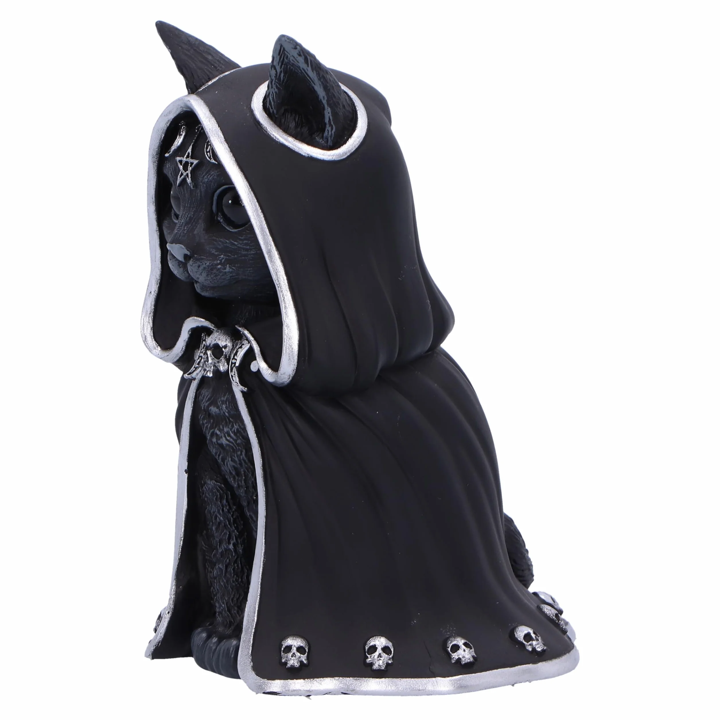 Nemesis Now Figurka Cult Cuties Zefur 10 cm, żywica, czarna, kolekcjonerska figurka Zefur Cult Cuties™, strasznie uroczy kot w płaszczu, straszny prezent dla kota, odlewana w najlepszej żywicy,