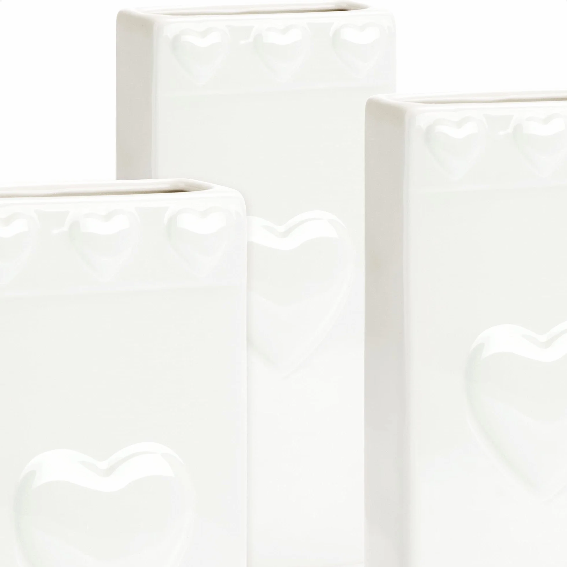 COM-FOUR® 3x nawilzacz grzejnikowy - nawilzacz powietrza z wzorem serca - ceramiczny nawilzacz na wode - 320 ml (biale serce)