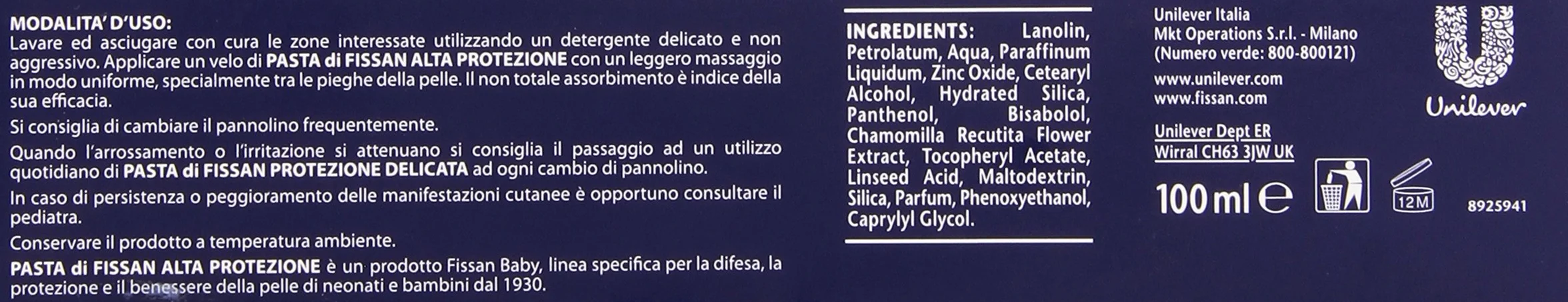 Pasta Alta Protezione Alla Calendula E Ossido Di Zinco Per Bambini Baby 100 ml