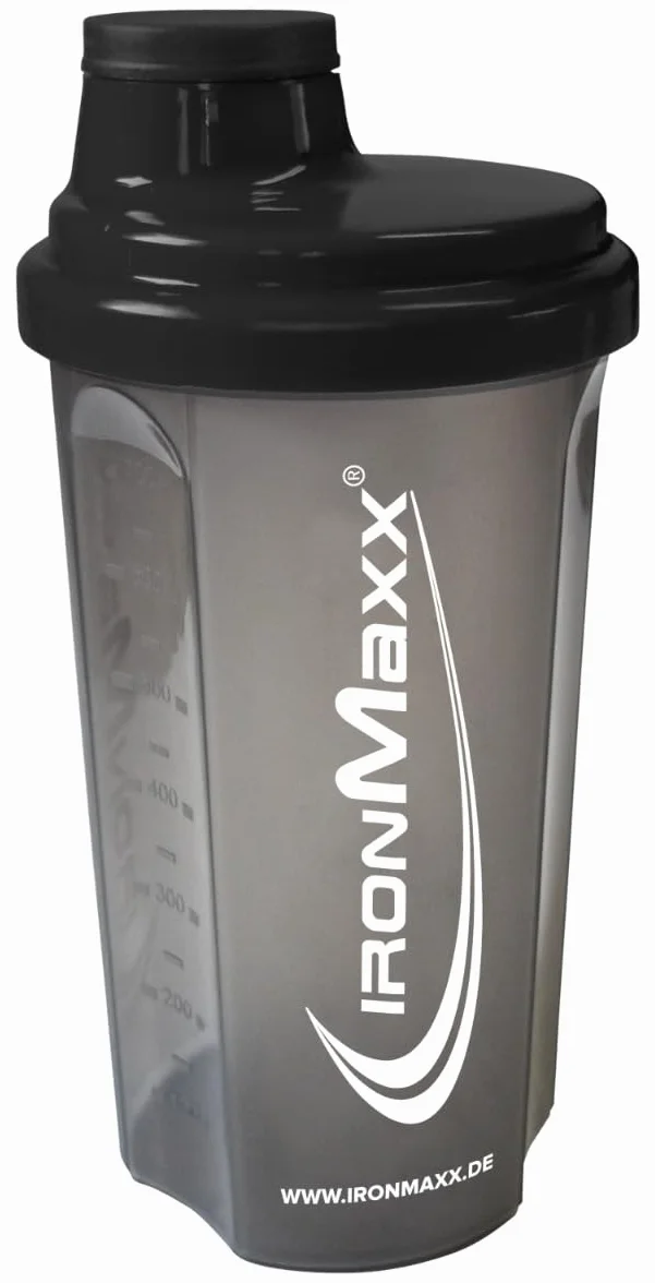 IronMaxx Shaker do białek - Night Black 700 ml | shaker proteinowy z zakrętką, sitkiem i skalą pomiarową | szczelny, nadaje się do mycia w zmywarce, nie zawiera zmiękczaczy BPA i DEHP