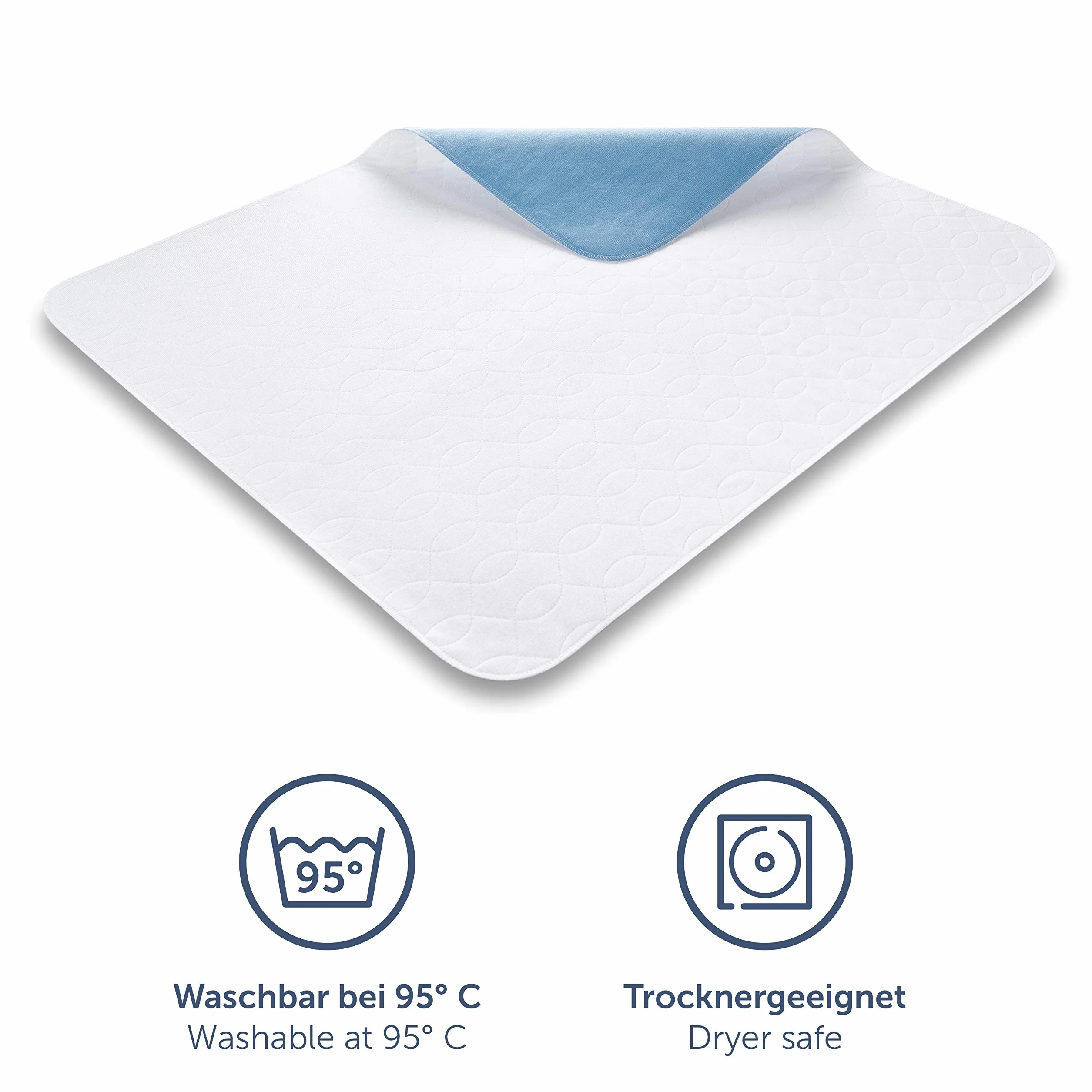 Blumtal® Podkład na nietrzymanie moczu 75x90 cm pranie w pralce - Wkładka do łóżeczka dla niemowląt - Certyfikat OEKO-TEX - Wodoodporny podkład na nietrzymanie moczu 75x90 cm - Zestaw 2 szt