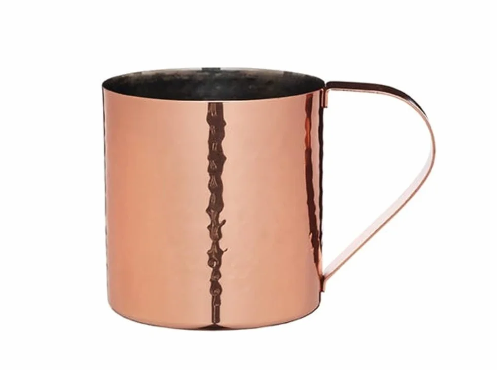 BarCraft BCLLMULE Moscow Mule kubek z młotkowanym miedzianym wykończeniem, stal nierdzewna, 550 ml, brązowy
