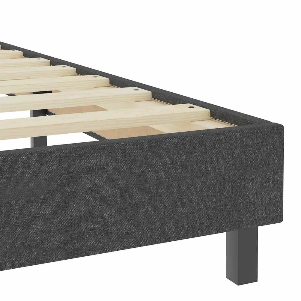Rama łóżka kontynentalnego, szara, materiał 200 x 200 cm, z wytrzymałą metalową ramą z płyty MDF, do łóżka podwójnego, tapicerowanego, do przechowywania, dla młodzieży, łóżka dziecięcego