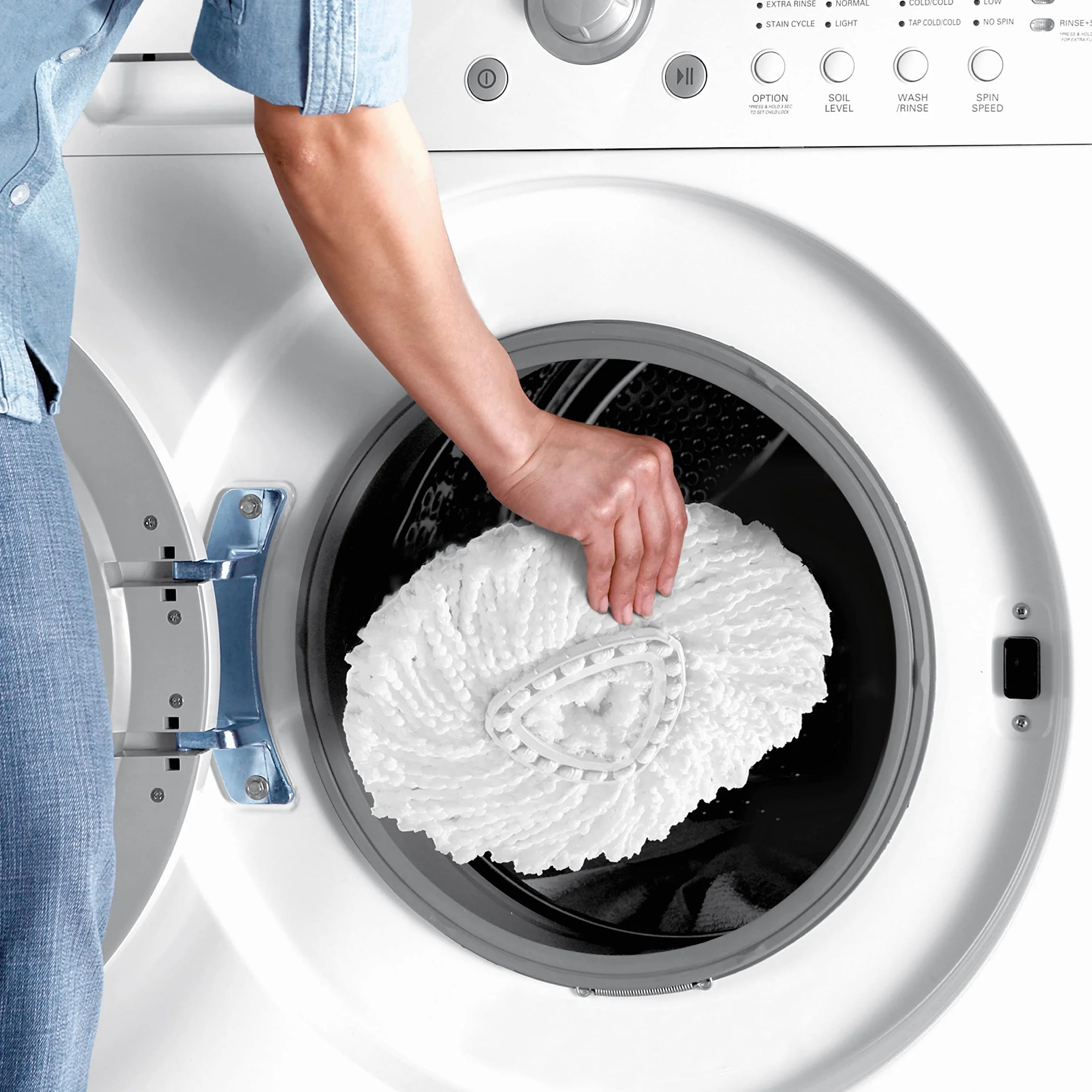 O-Cedar EasyWring Spin Mop z Mikrofibry, Czerwony/Szary z Dodatkowym Uzupełnieniem