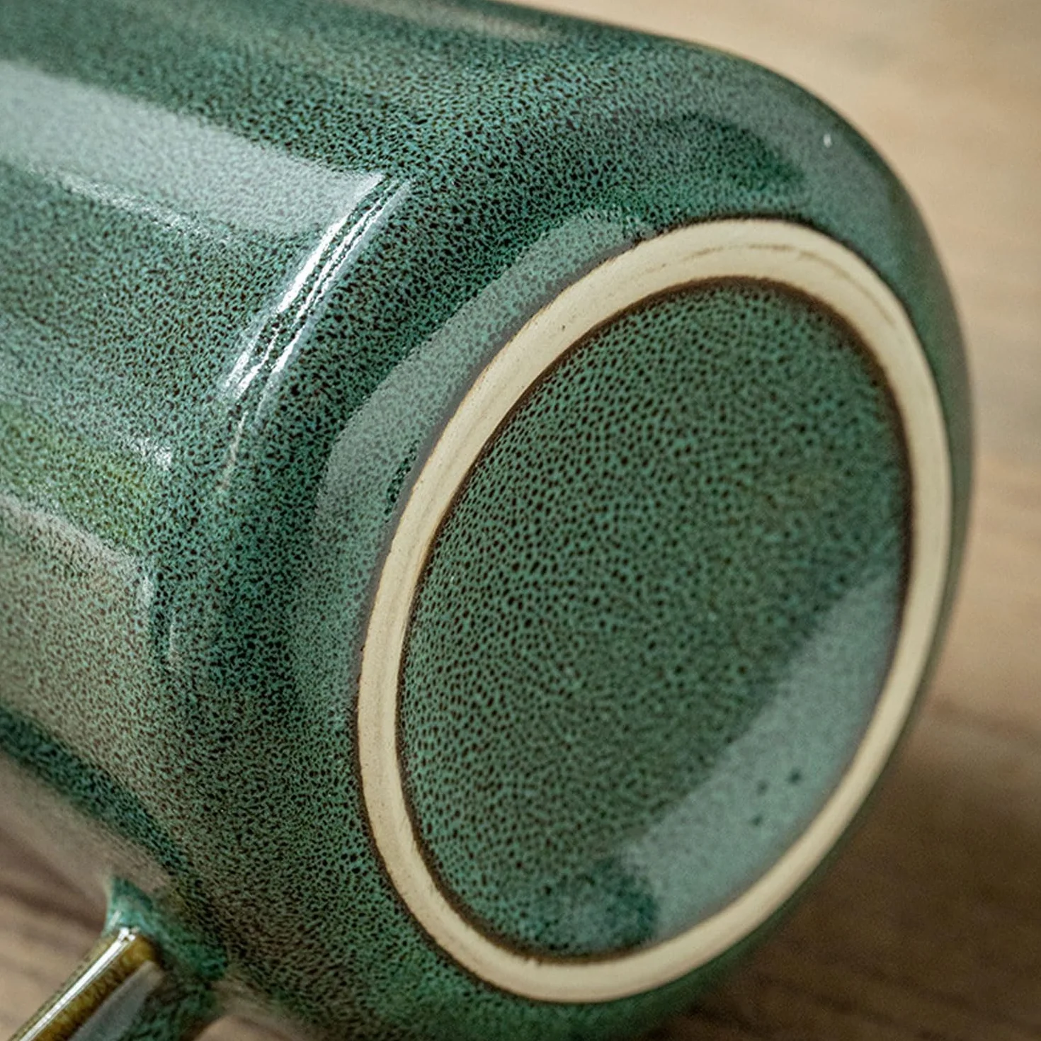 Ceramiczny kubek do kawy 24 uncji, duży kubek do kawy mlecznej filiżanka do herbaty gładka glazura kakao cappuccino mleko płatki, można myć w zmywarce Można używać w kuchence mikrofalowej (zielony)