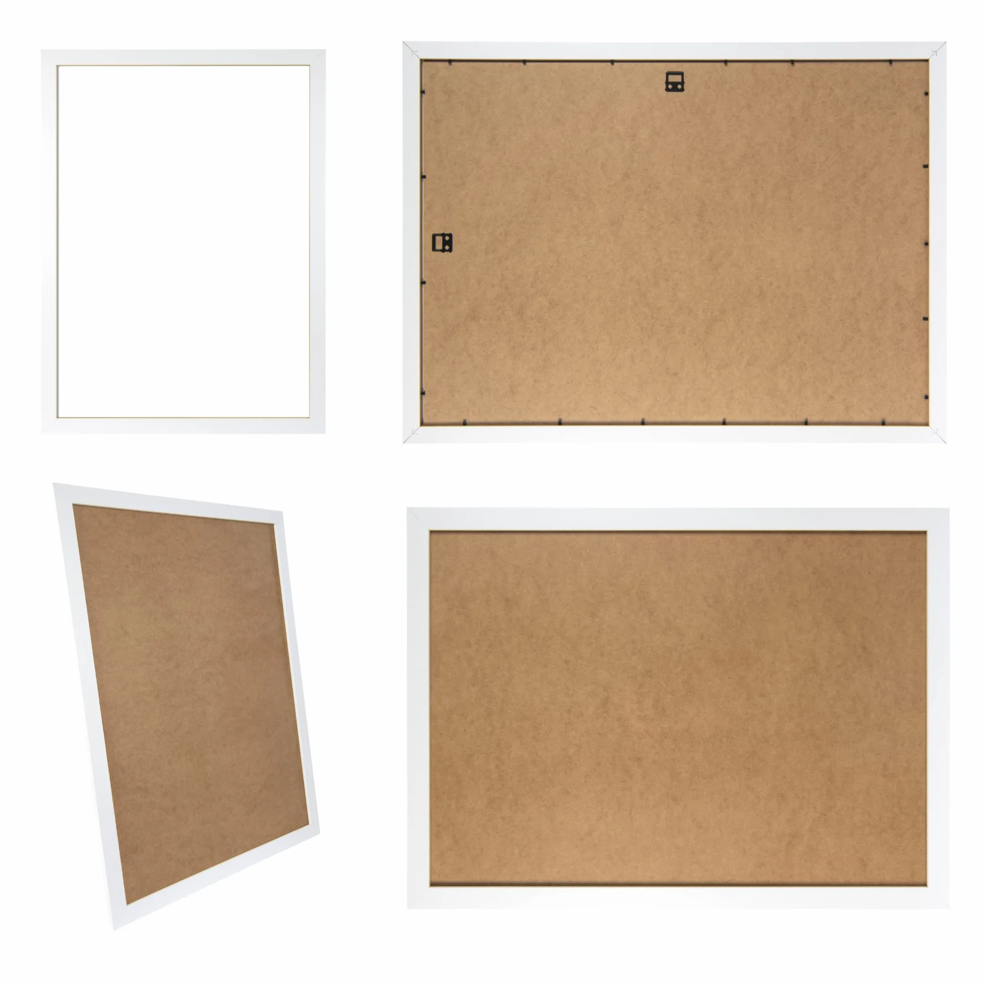 Clamaro Kolaż ramka na zdjęcia 84 x 96 cm | Matowa biel | Ramka MDF w zestawie z nietłukącym szkłem akrylowym, tylną ścianką i metalowymi haczykami