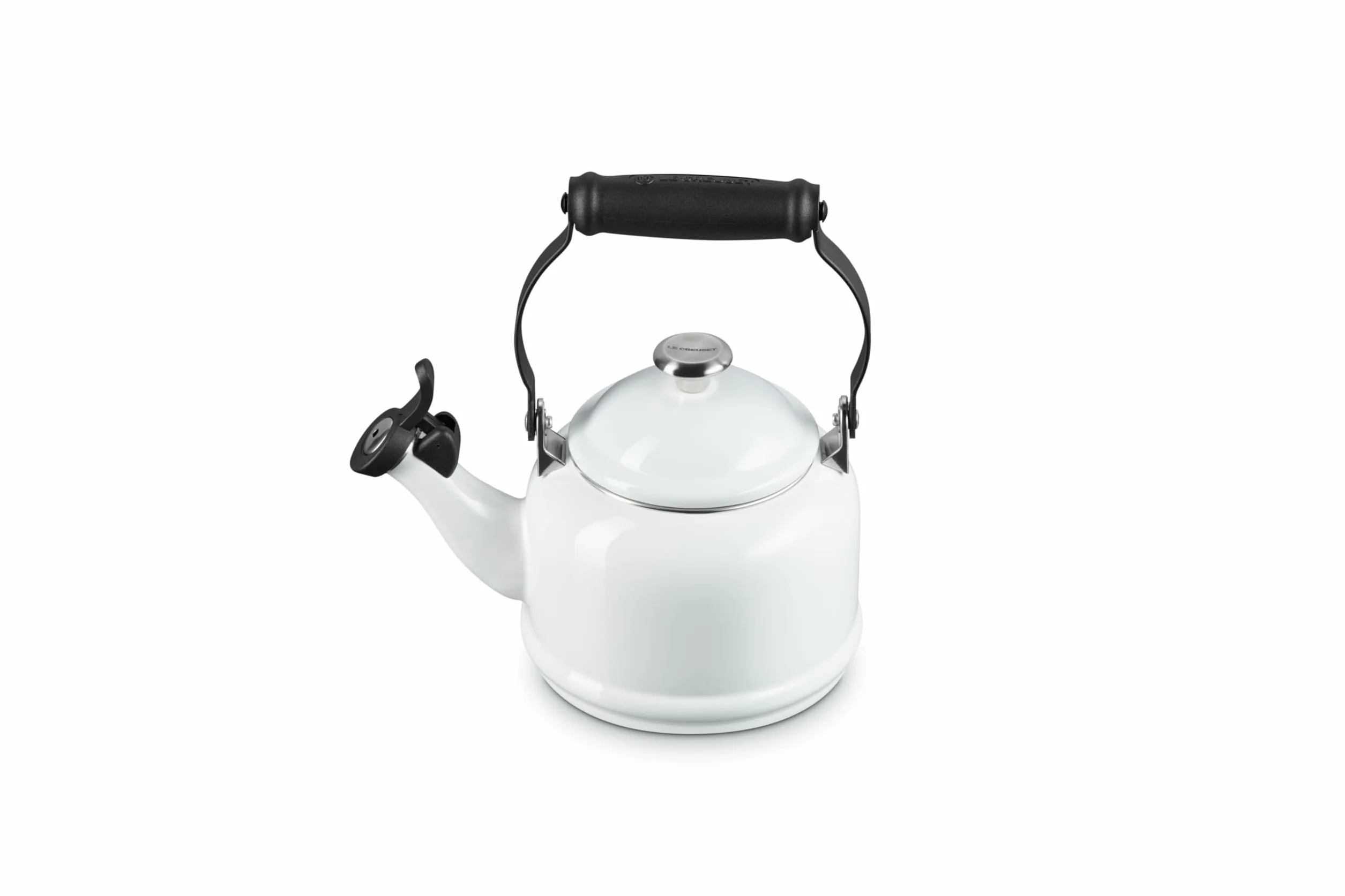 Le Creuset Emaliowany na stali czajnik do herbaty Demi z metalowymi wykończeniami, 1,18 l, biały
