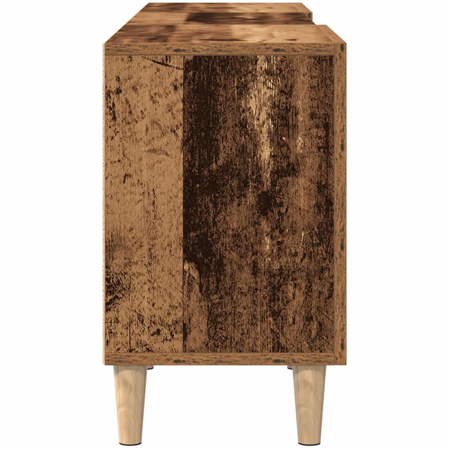 Générique Szafka pod telewizor Antyczna drewniana 150 x 30 x 50 cm Drewno Ingenierie | Solidne półki, drewniane nogi stożkowe, drzwi z czarnymi stalowymi uchwytami D, przechowywanie multimediów