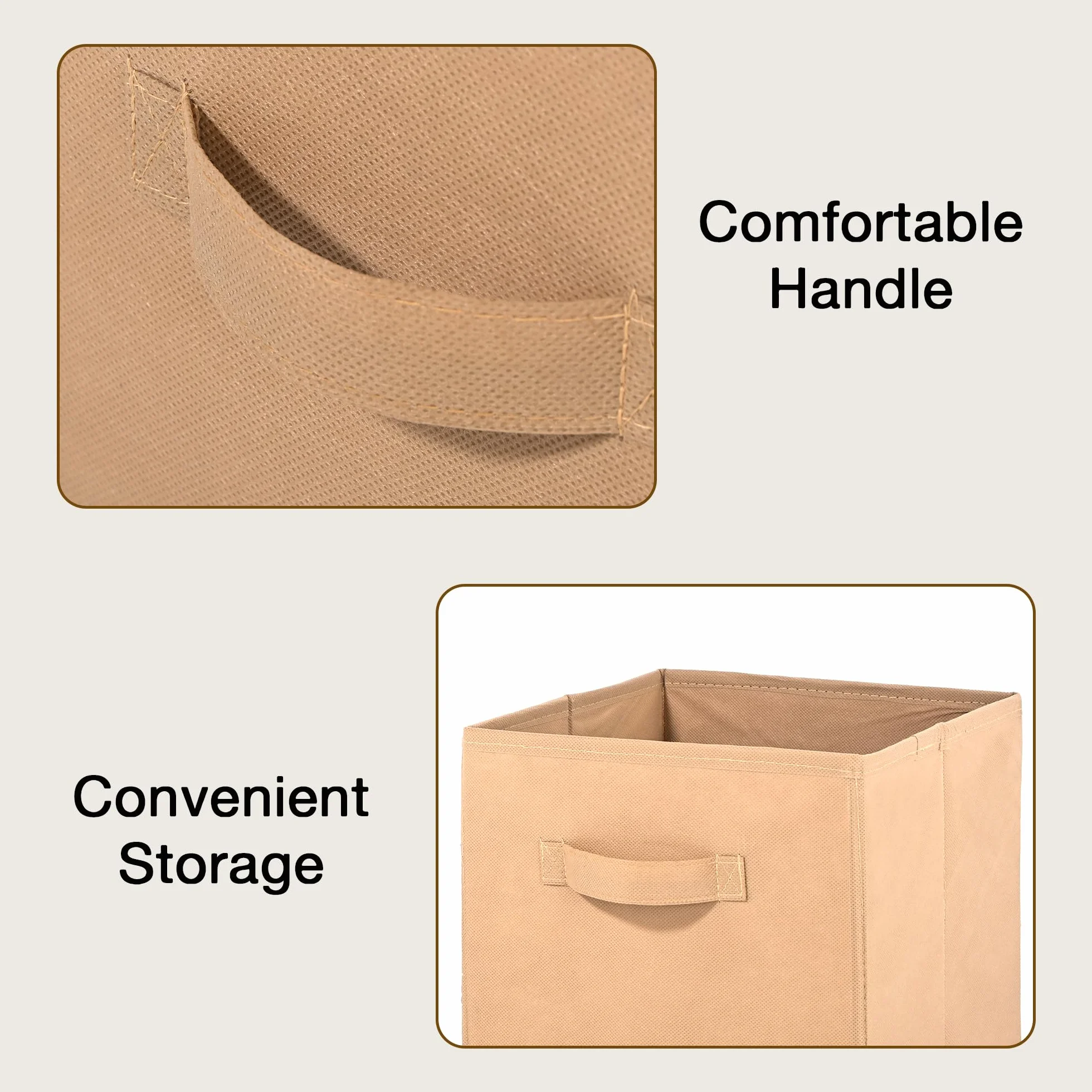 Kuber Industries 6 szt. (28 cm) nietkany, kwadratowy, składany organizer na ubrania, pudełko do przechowywania do szafy, wielofunkcyjne do zabawek dla dzieci, sukienki dla niemowląt, dołączony uchwyt