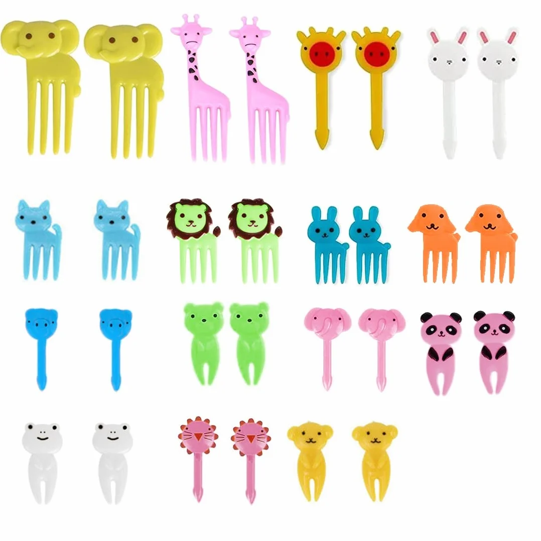 30 sztuk Fruit Forks Kids, Mini widelec do owoców wielokrotnego użytku, widelec deserowy dla dzieci i dorosłych