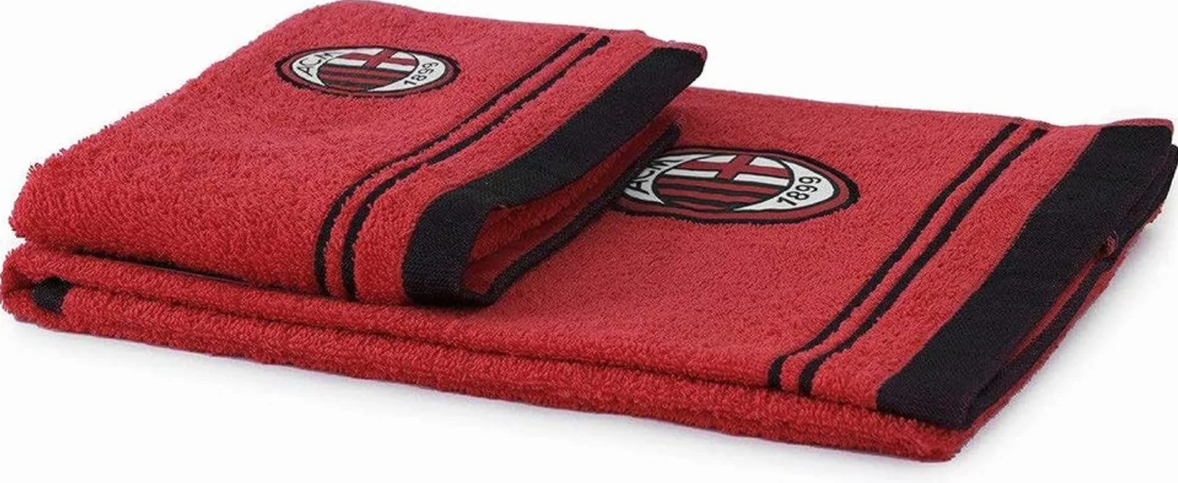 AC Milan zestaw ręczników frotte 100% bawełna czerwony czarny 100x60 cm