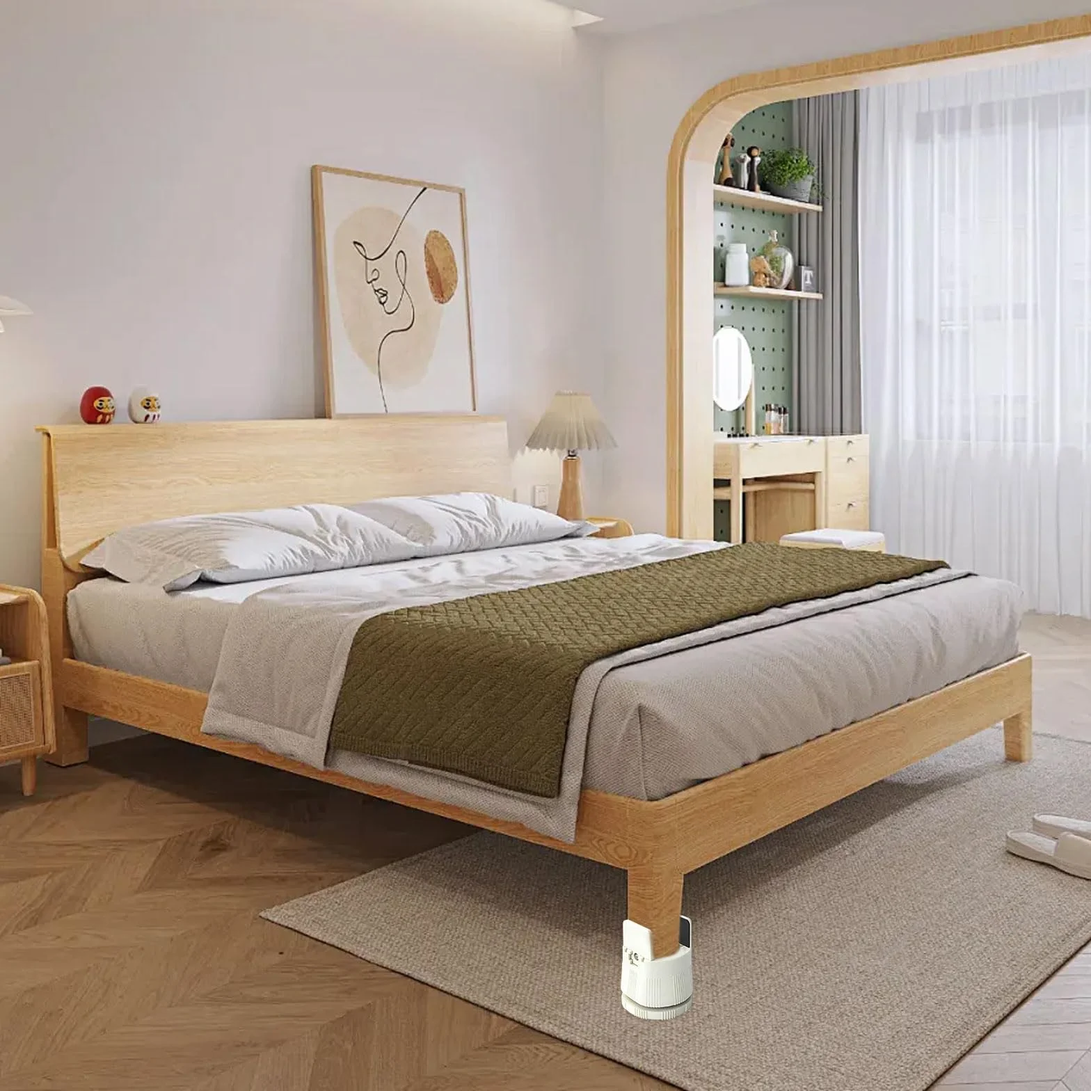 4 regulowane podwyższenie mebli 6-8 cm, z zaciskiem śrubowym, do dużych obciążeń, podwyższenie stołu i podwyższenie stołu, szerokość 10-50 mm (kwadratowe/okrągłe nóżki) – idealne na łóżko, sofę