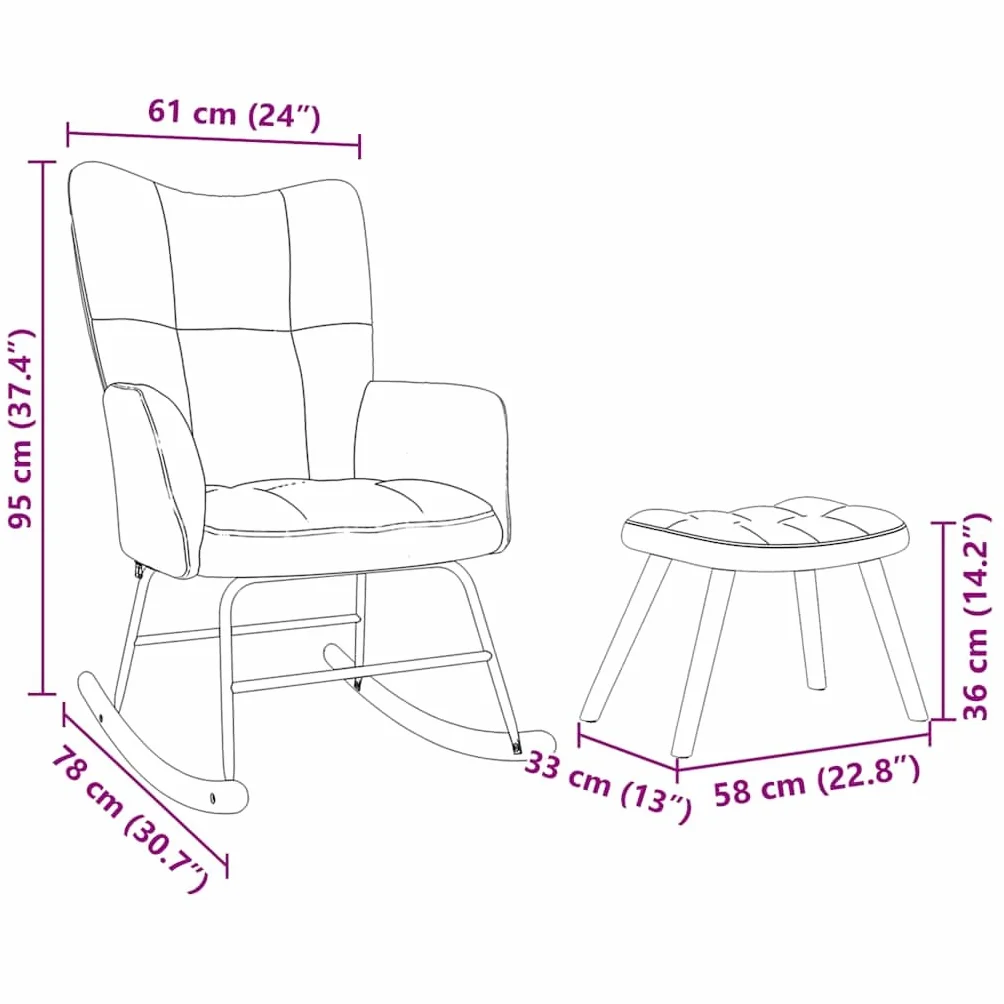 Fotel bujany z podnóżkiem, ciemnozielony materiał, tapicerowany podłokietnikiem i oparciem, ergonomiczny, drewniana rama, do salonu, na balkon, do pokoju dziecięcego, relaksu, czytania