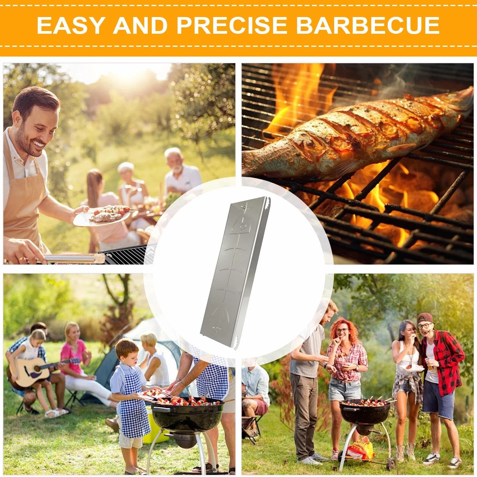Uchwyt Na Ryby Płomień bezpieczna gładka deska do akcesoria BBQ | Przenośny Płaski Uchwyt Do Łososia Płomień Naczynia kempingowe wędkarsko-piknikowe patio i