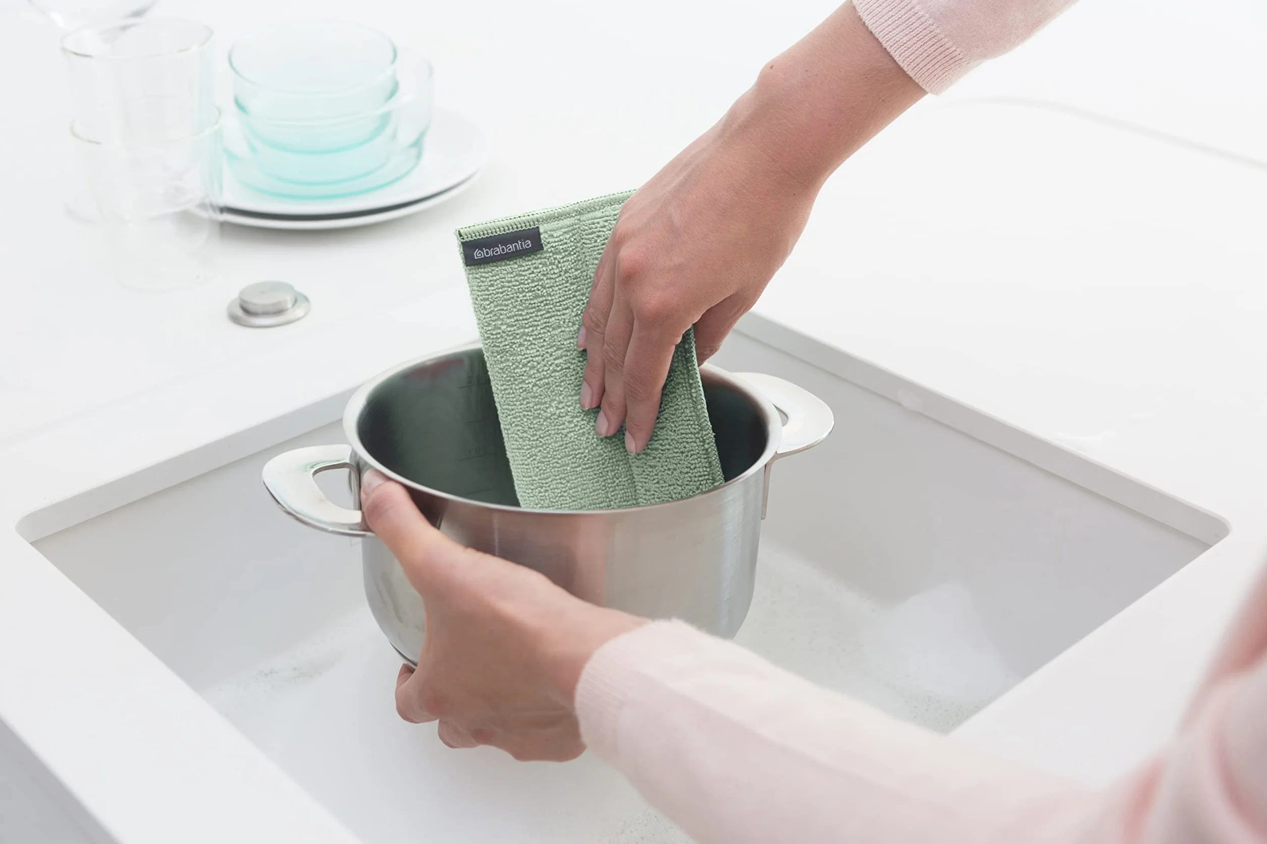 Brabantia Sinkside Podkładki Czyszczące z Mikrofibry Zestaw 3 - Jade Green