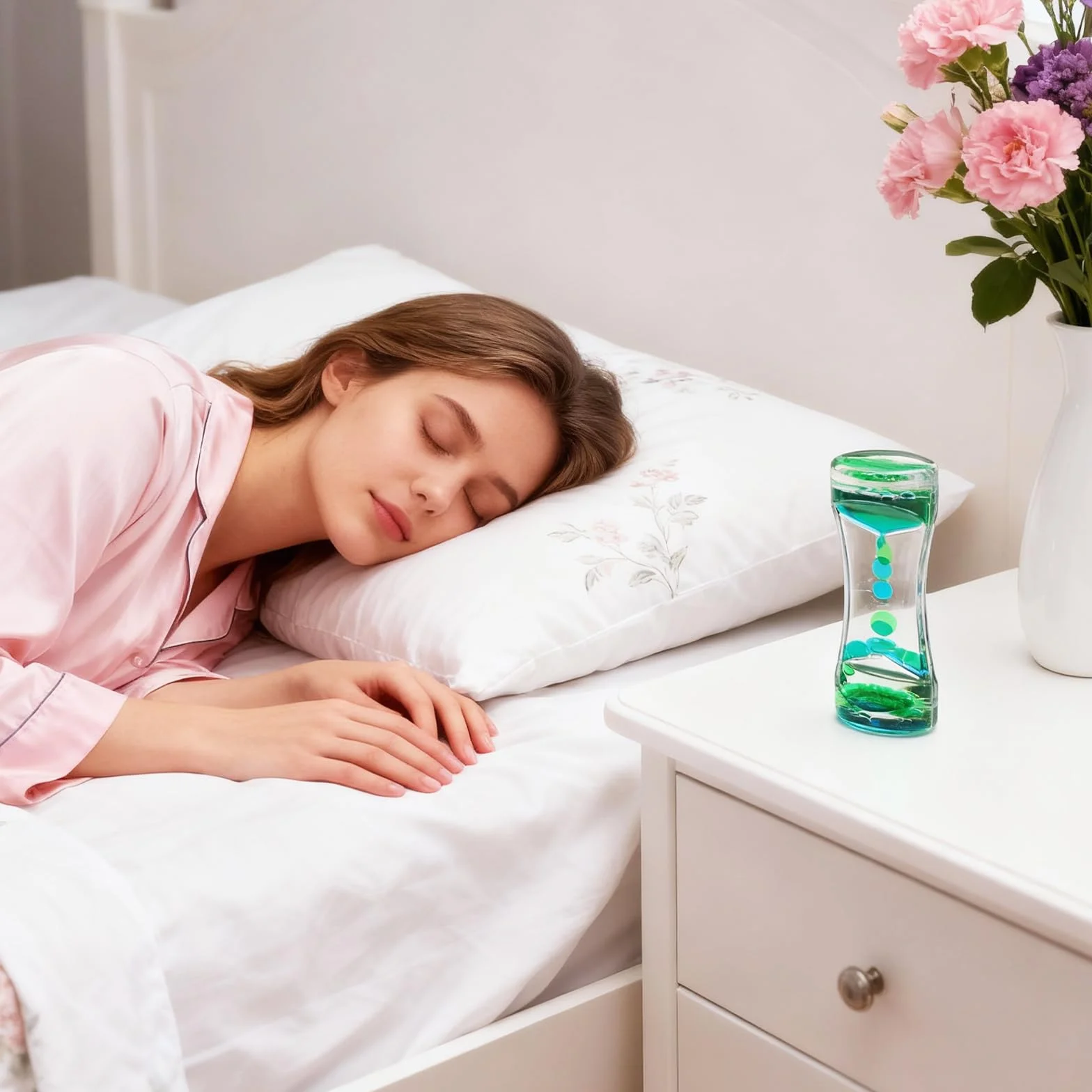Płynna klepsydra Liquid Motion Timer z efektem kropli, 2 sztuki, z efektem kropli, nowoczesna akrylowa dekoracja do relaksu, do biura, medytacji, koncentracji, dla dorosłych