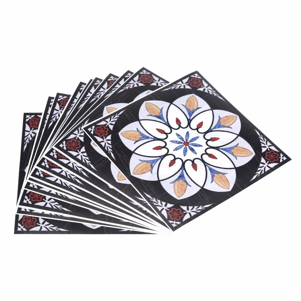 10 Sztuk Dekoracyjne Naklejki Na Płytki Samoprzylepne, Odporne Na Wodę I Wilgoć Naklejki Ścienne Z Płytek Podłogowych Pcv Naklejki 3D Home Decor 12 Cm * 12 Cm (# 1)