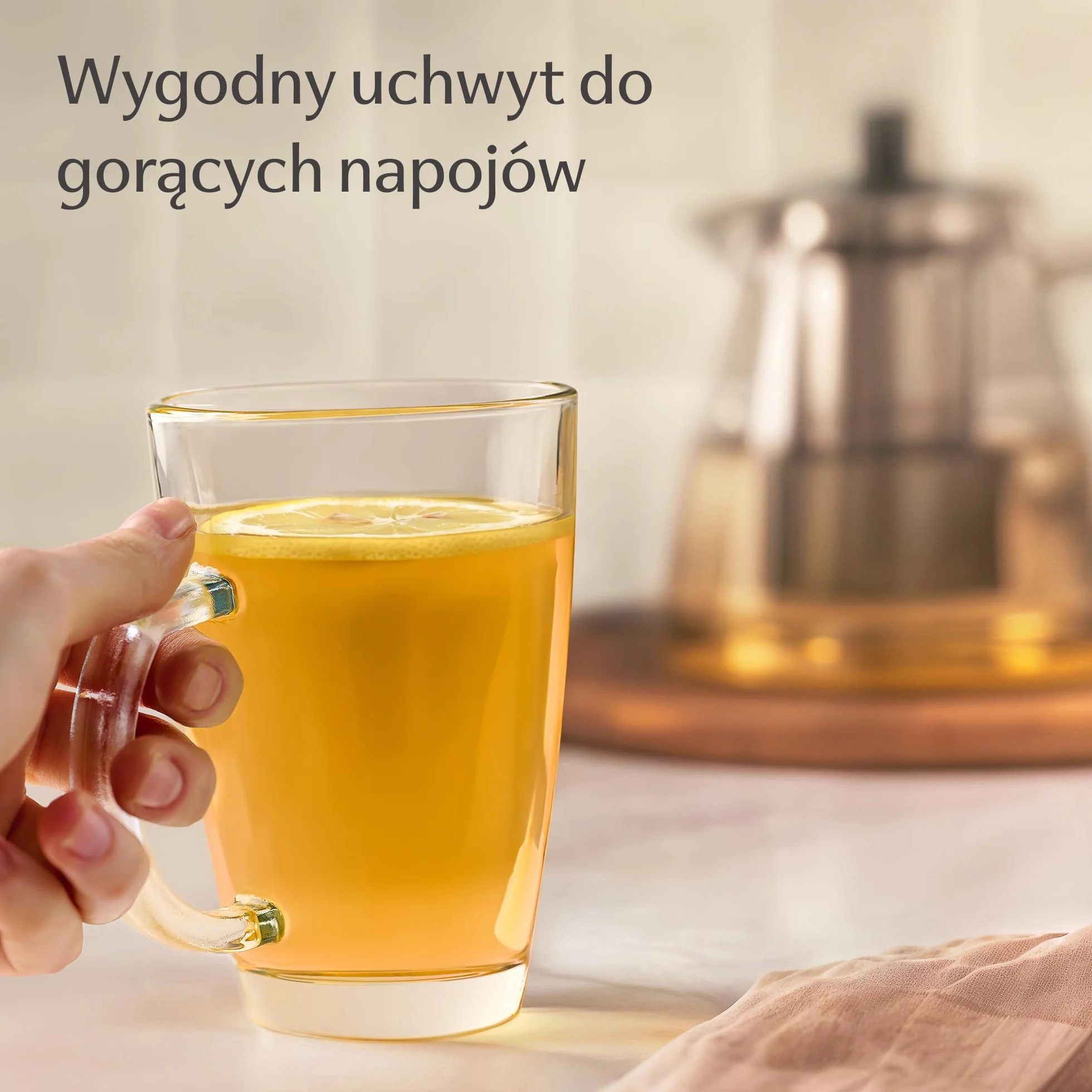 Cosumy 6 Szklanek Latte Macchiato z Uchwytem i Łyżeczką - 300ml - Długo Utrzymuje Ciepło - Idealny Rozmiar Automatycznych Ekspresów Kawy - Można Myć w Zmywarce