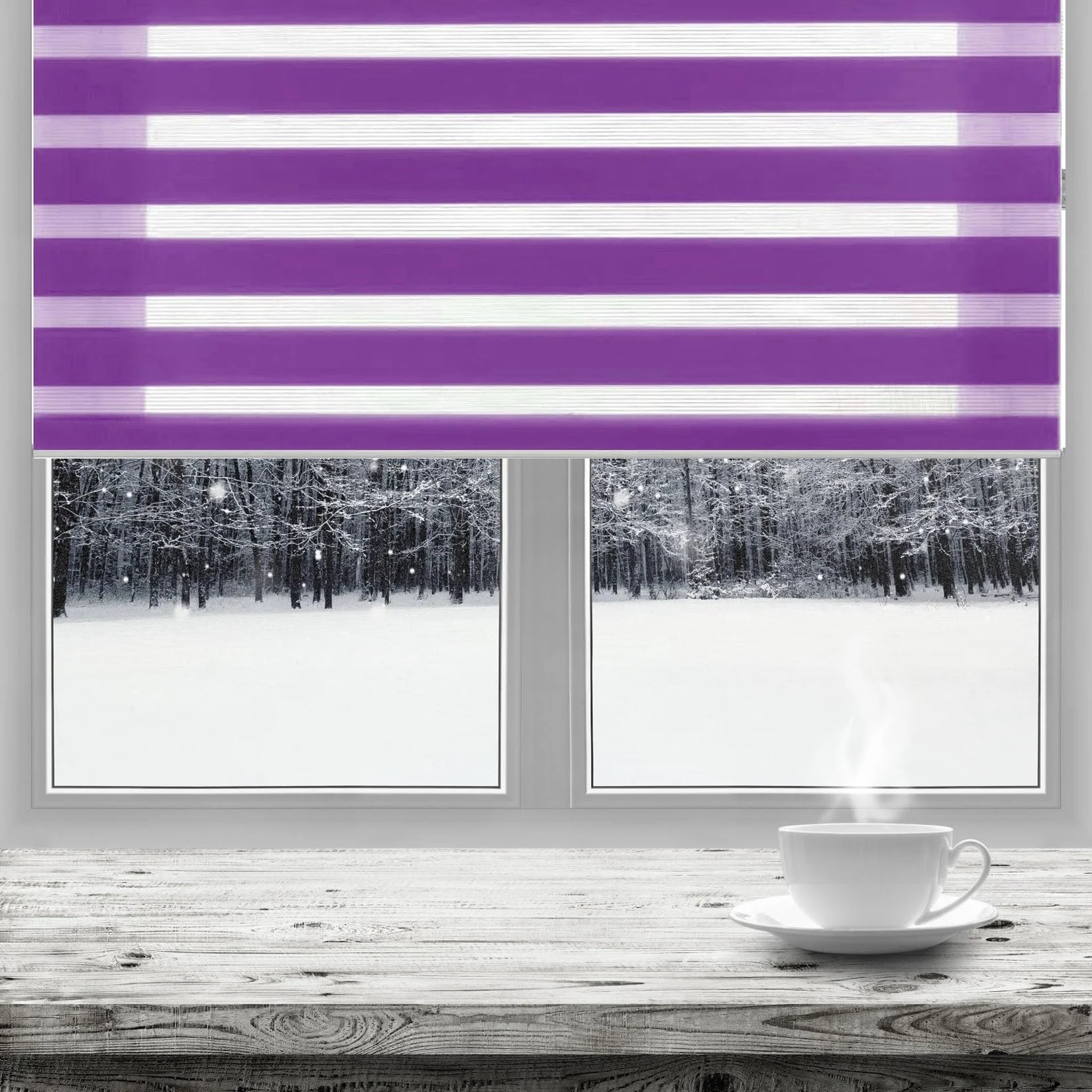 Rolety Zebra 105 x 160 cm ochrona przed promieniowaniem UV, Zasłony Nadokienne Odcienie w różnych rozmiarach Idealny dla Home Office, Fioletowy