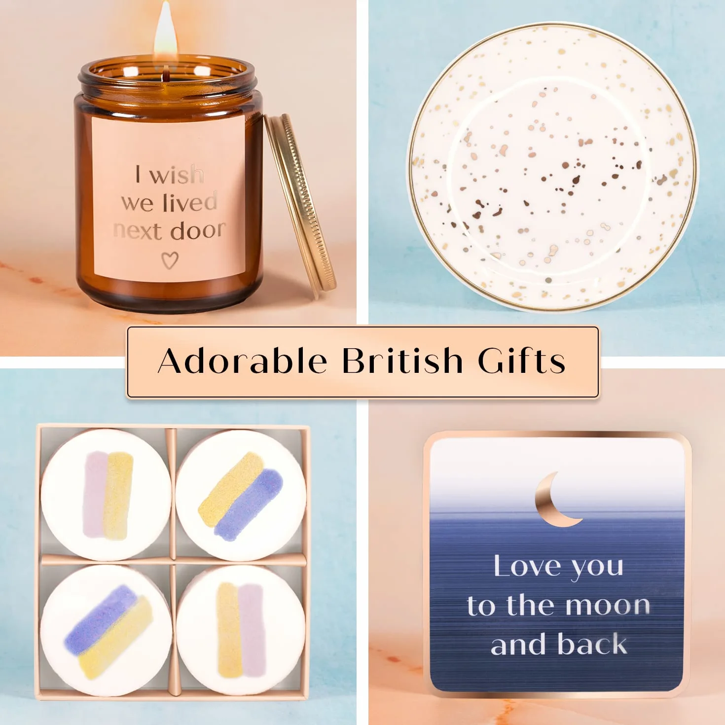 Luxe England Gifts Koszyk na prezent dla najlepszego przyjaciela – wyjątkowe prezenty urodzinowe dla najlepszej przyjaciółki dla kobiet, świetne prezenty przyjaźni na odległość, urocze prezenty