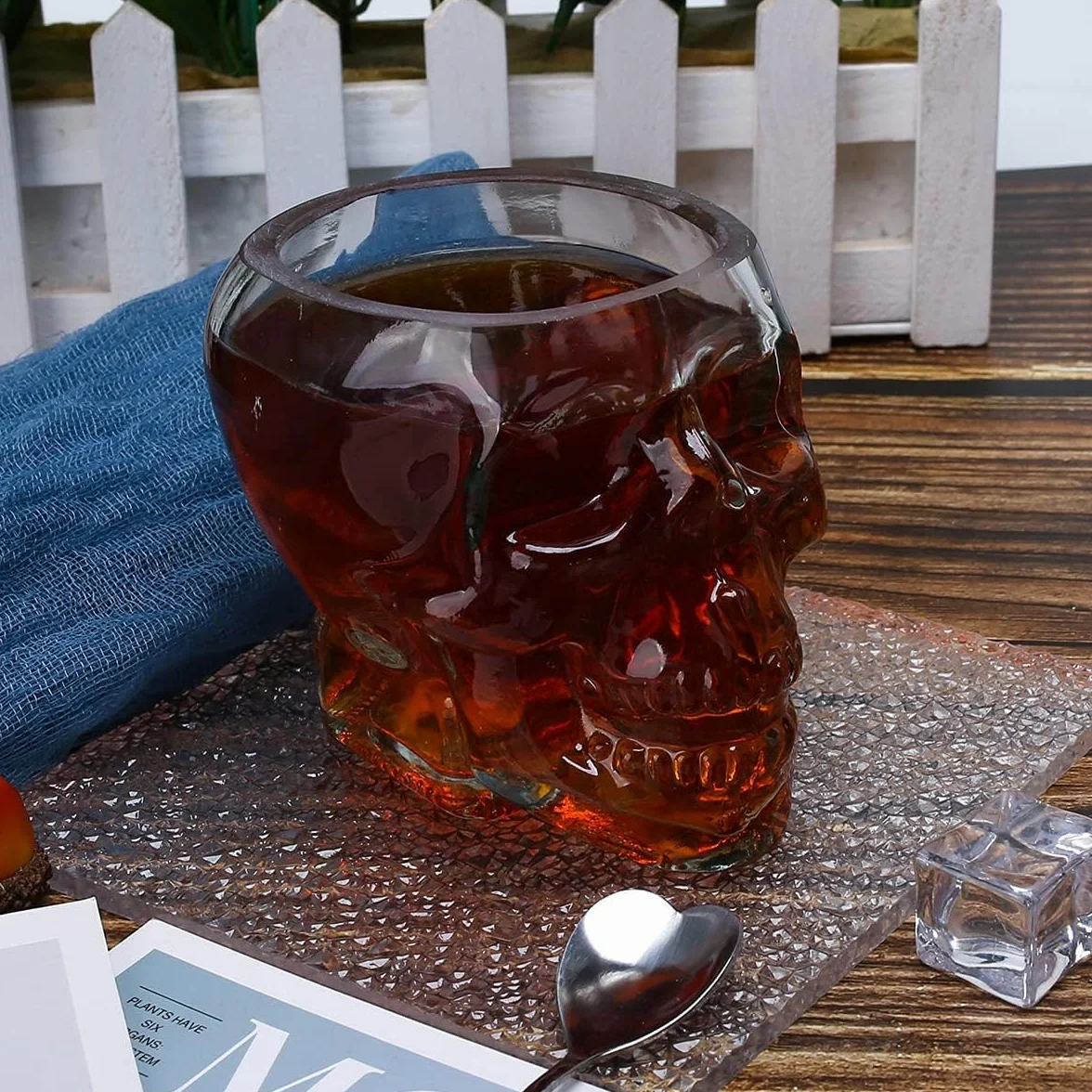 Kieliszek Do Wina Z Czaszką, 3 Szt. 75ML Szklany Kubek W Kształcie Czaszki W Kształcie Głowy Kubek Do Wina Piwo Napój Pojemnik Na Napoje Halloween Party Decor