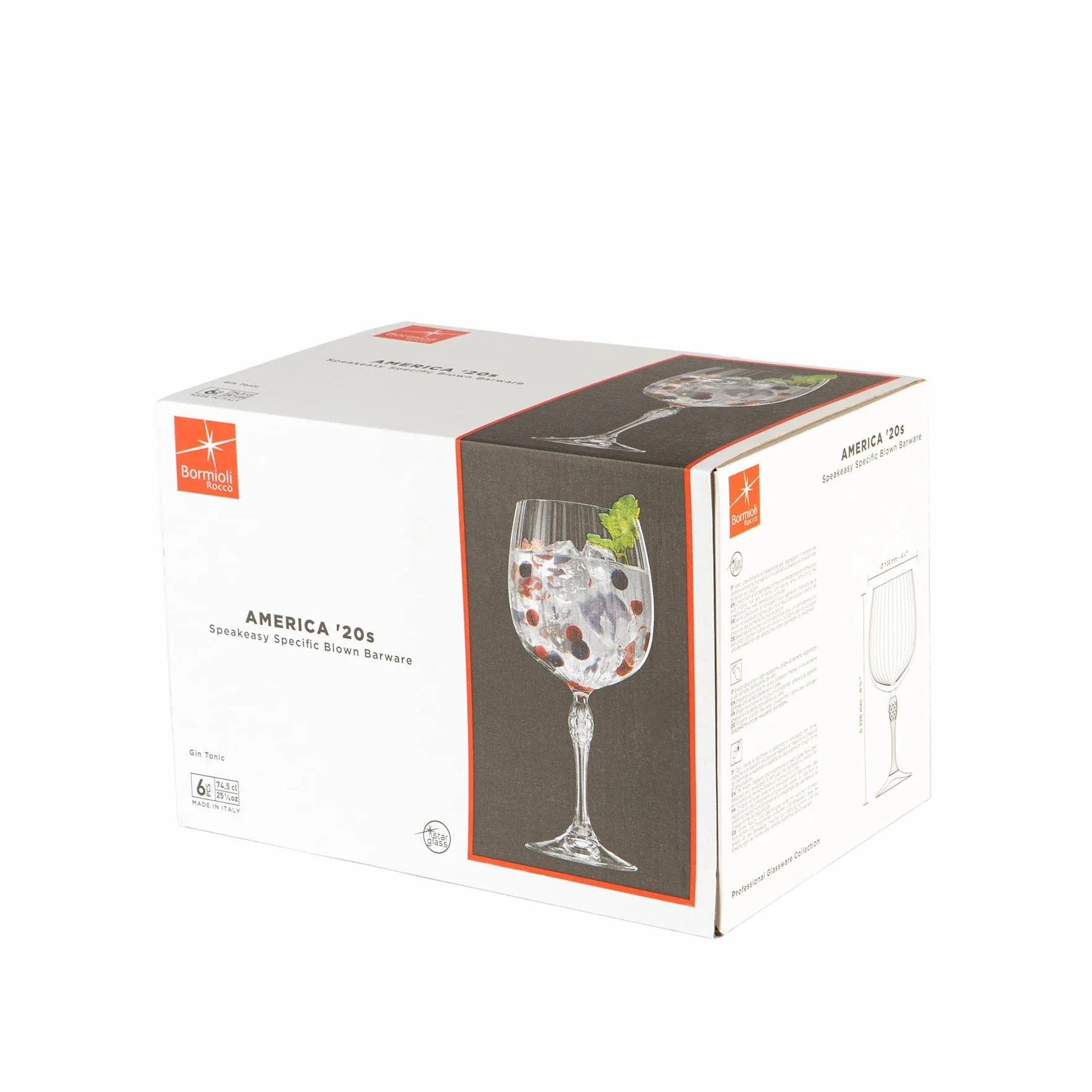 Bormioli Kieliszek Gin América's 74 Cl-Zestaw 6 szt