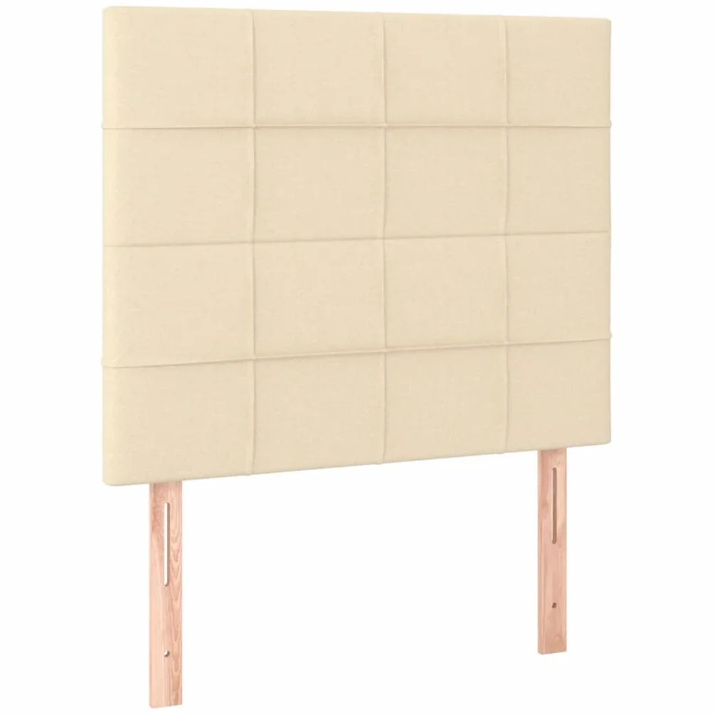 Tkanina z regulowanym zagłówkiem do sypialni klasyczny 80x200 cm Kremowy | Rama łóżka bez materaca Kremowa 80x200 cm Tkanina z regulowanym zagłówkiem oddychająca i trwała