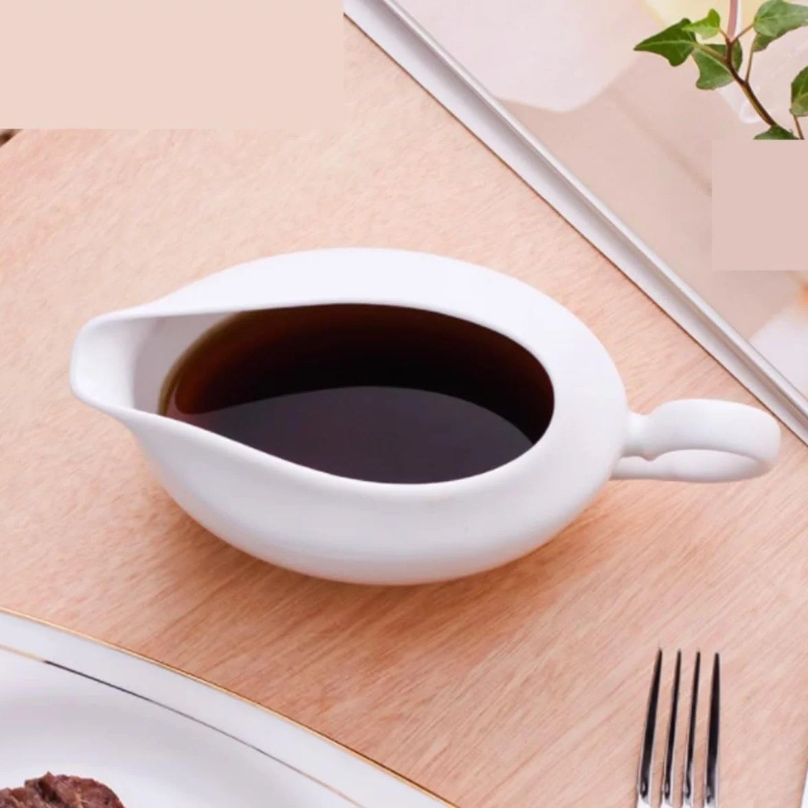 Ceramiczna łódka do sosu do steków, kubek do sosu w stylu zachodnim, europejski dzbanek na mleko, idealna do pieczenia, elegancka zastawa stołowa do sosów i przypraw