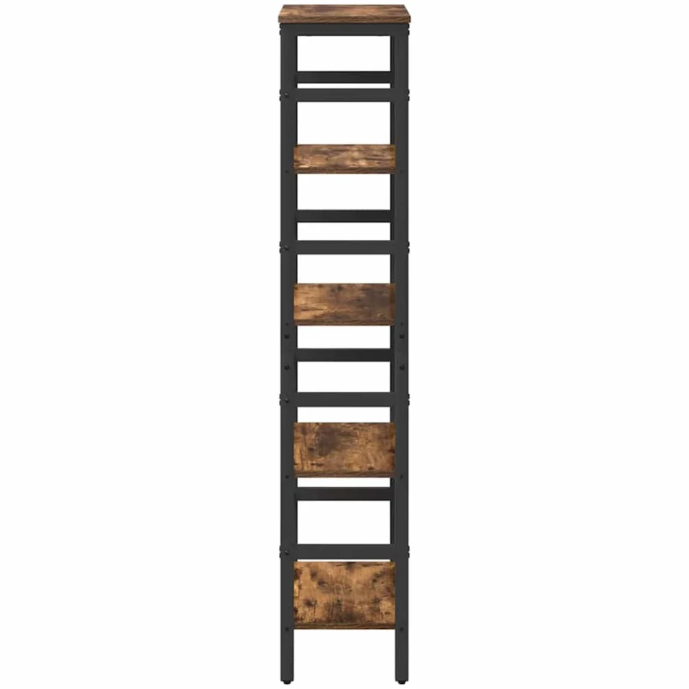 Générique Regał przemysłowy z drewna inżynieryjnego, regał stalowy, do salonu, 40 x 29,5 x 149 cm, nowoczesny design z regulowanymi nogami, duża pojemność do przechowywania książek