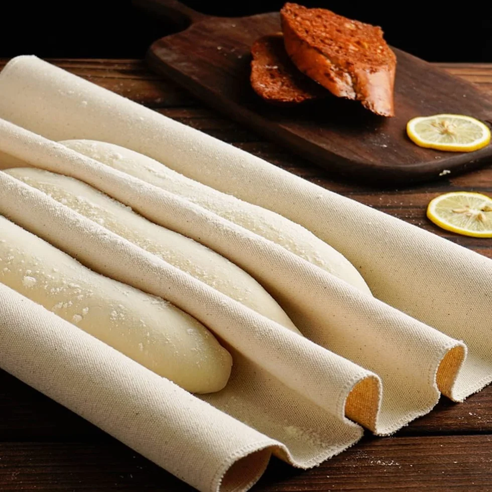 BUZIFU Duża ściereczka piekarska, profesjonalna tkanina do pieczenia, kanapa do bagietek, chleba, chleba, ciasta, wykonana w 100% z czystej bawełny (81 x 60 cm)