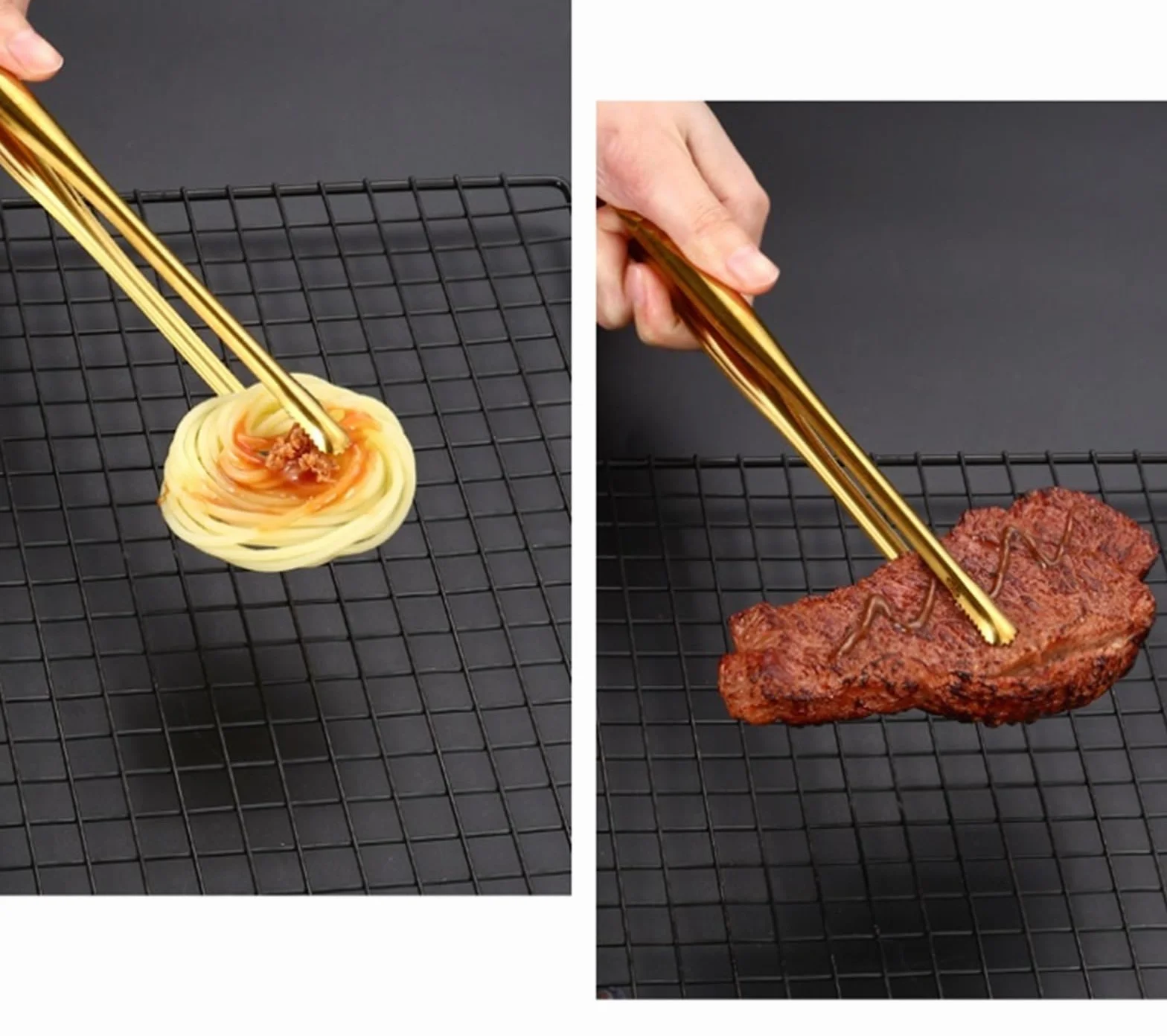 Szczypce Do Serwowania Koreańskie Szczypce Do Grilla Szczypce Do Grilla Ze Stali Nierdzewnej Szczypce Kuchenne Przenośne Szczypce Do Gotowania(19cm)