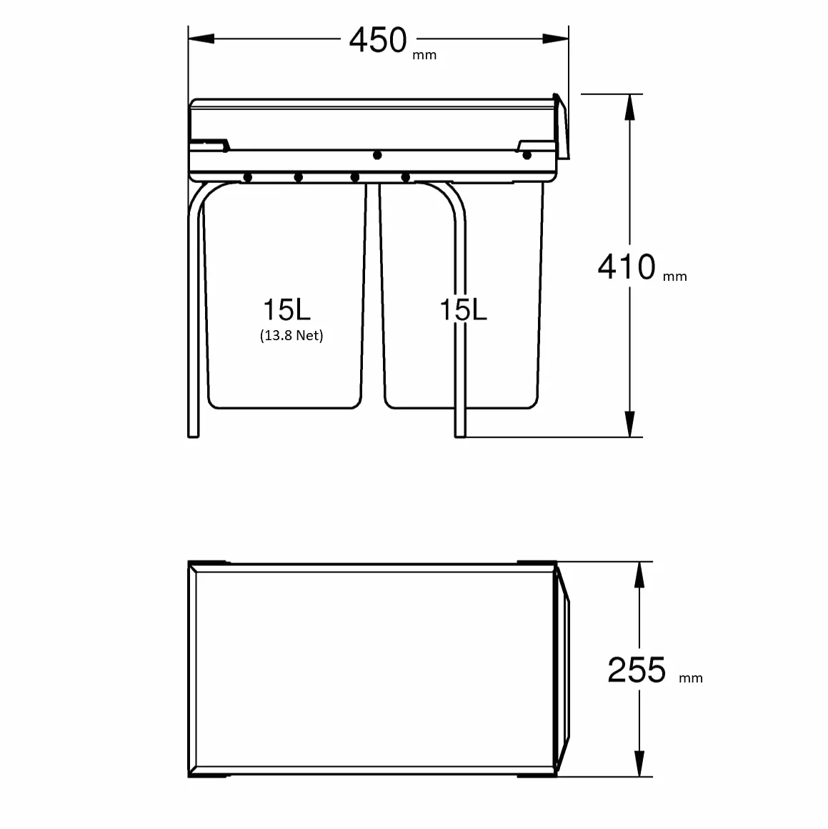 Grohe 40855000 System Segregacji, Szary, 2 x 15 l