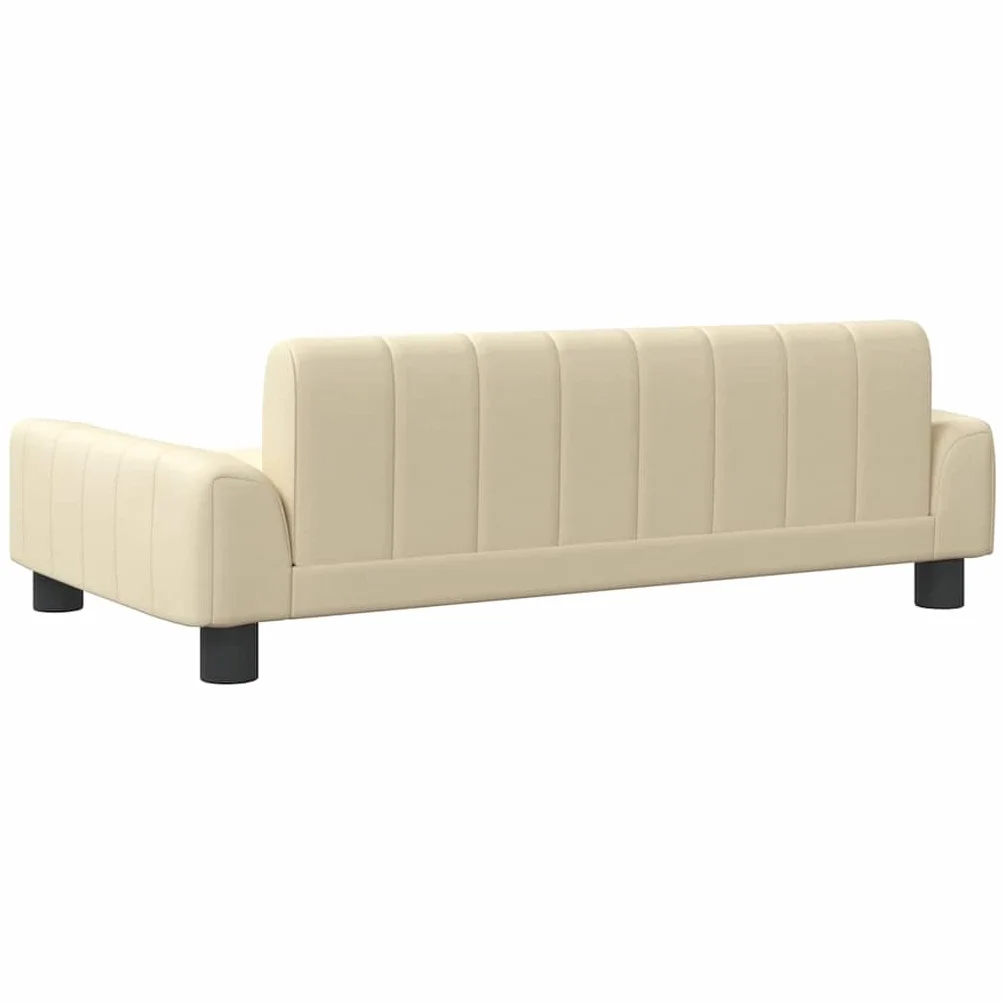 vidaXL Sofa dla dzieci, kremowa, 90x53x30 cm, obita tkaniną