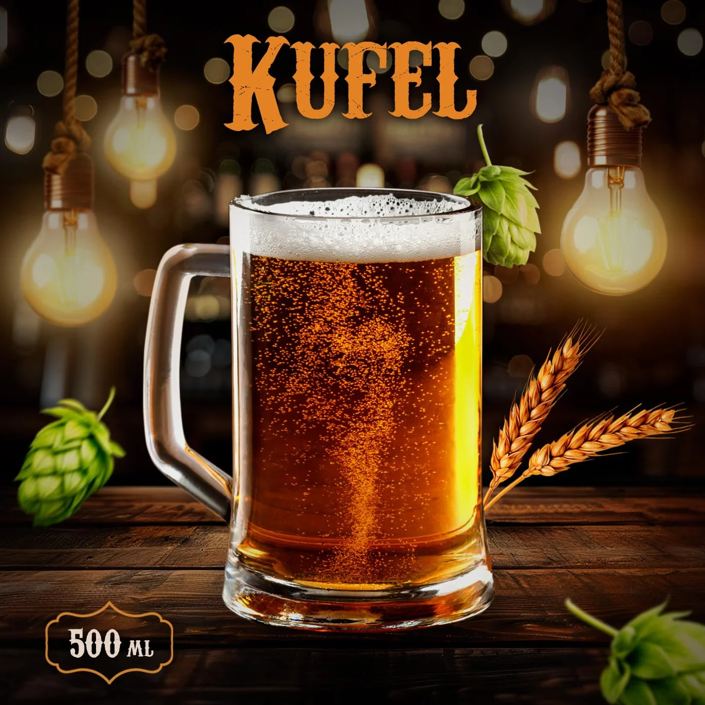 Maverton Kufel do Piwa 500 ml – Szklany Kufel z Uchem, Idealny Prezent dla Taty, Dziadka, i Piwoszy – Prezent Na Urodziny, Święta i Dzień Ojca
